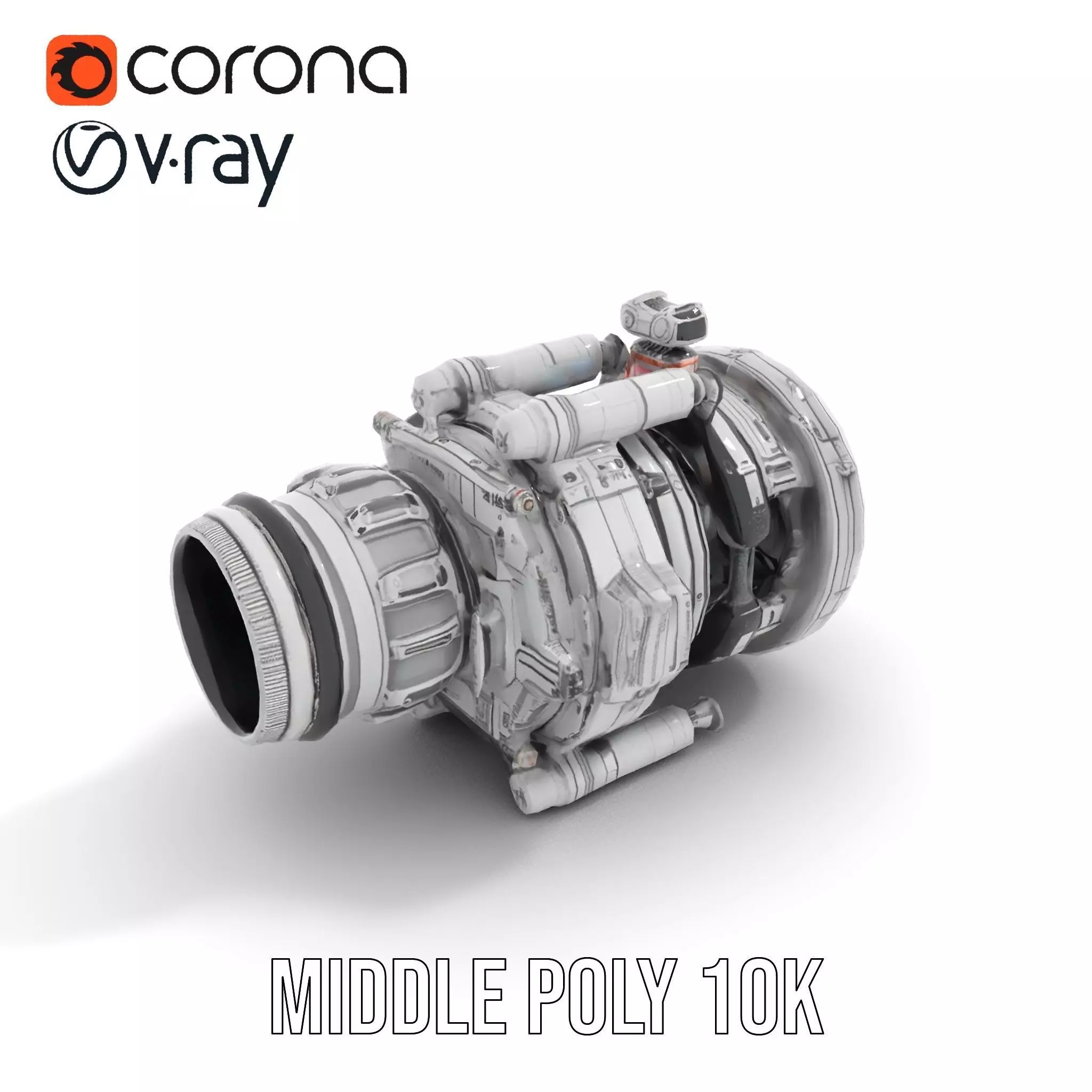 Futuristic Engine Model Pack Low-poly 3D model_6