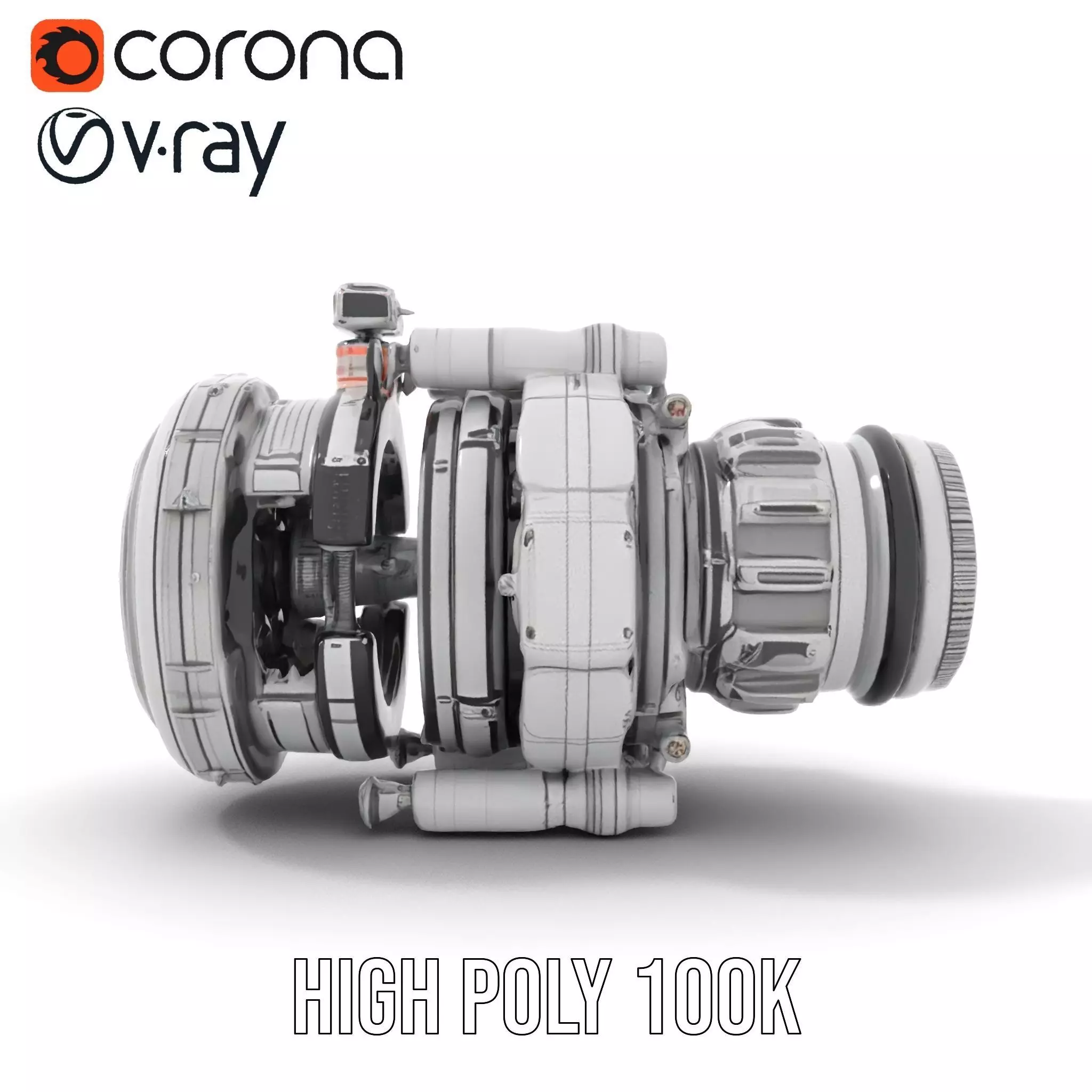 Futuristic Engine Model Pack Low-poly 3D model_19