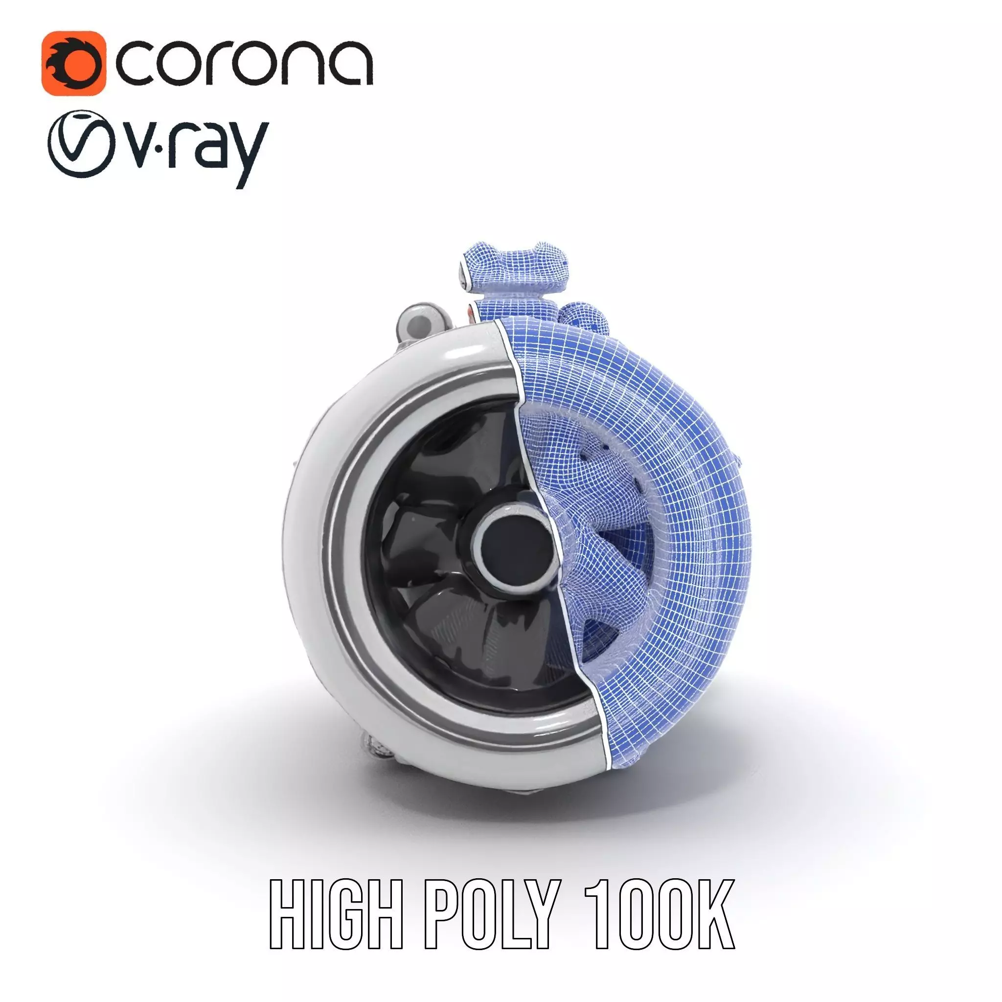 Futuristic Engine Model Pack Low-poly 3D model_35