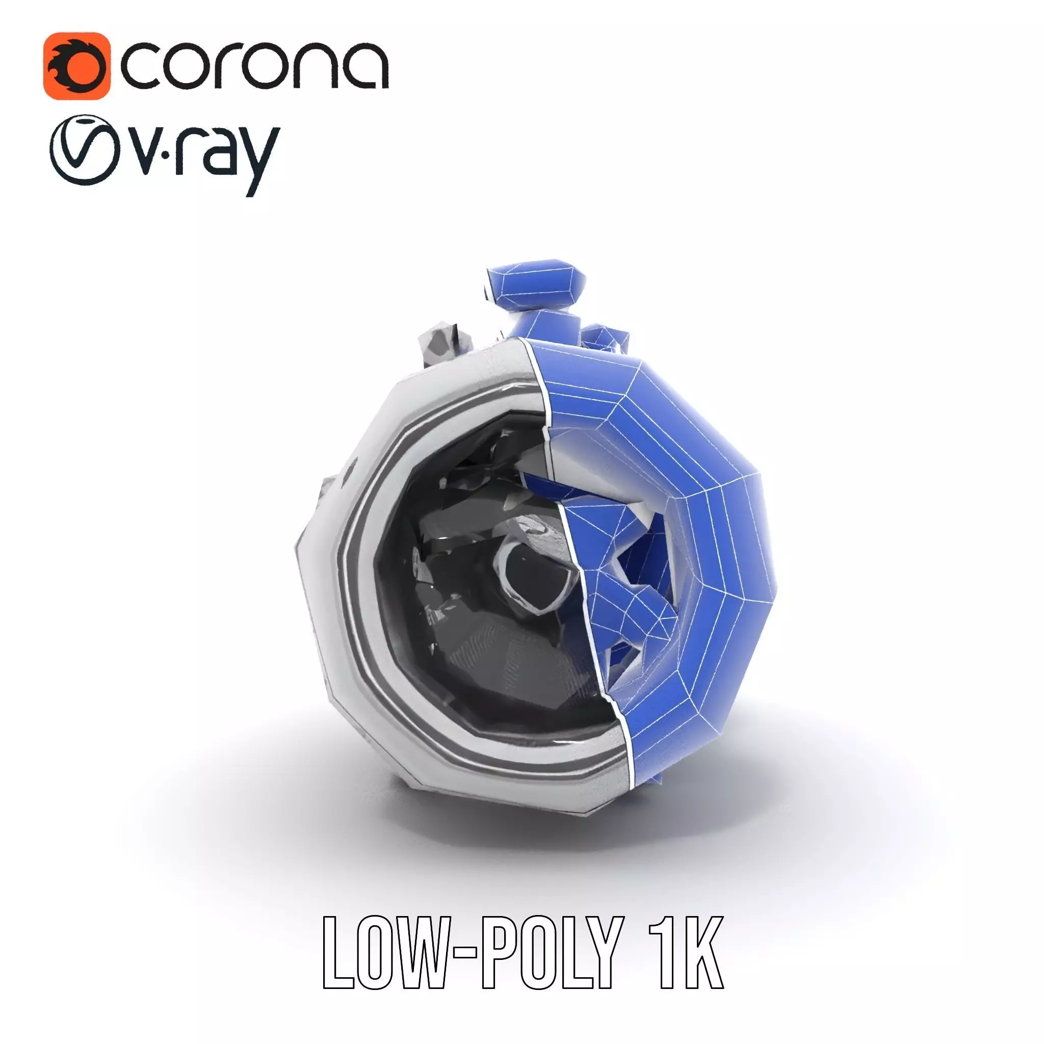 Futuristic Engine Model Pack Low-poly 3D model_26