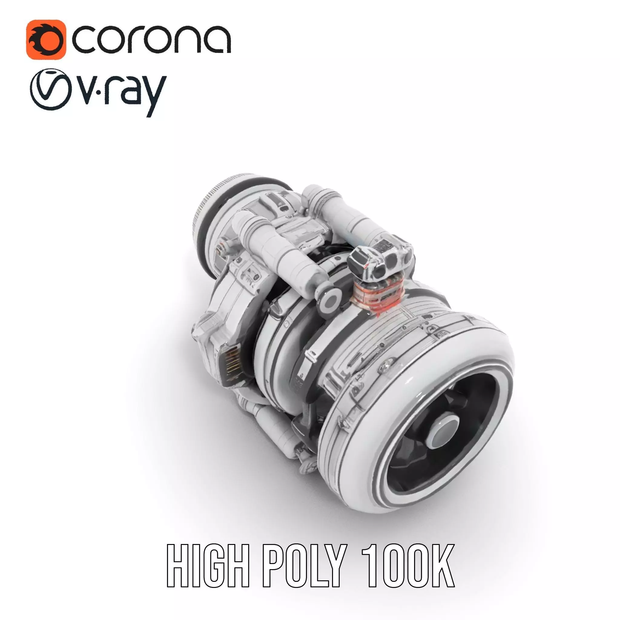 Futuristic Engine Model Pack Low-poly 3D model_24