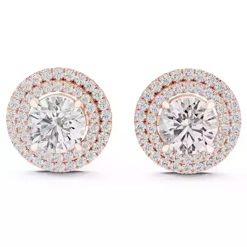 Halo Diamond Studs Earrings 3dm stl renders animation videos