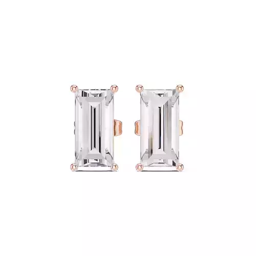 10x5mm Solitaire Baguette Cut Diamond Stud Earring 3DM STL Video 3D print model