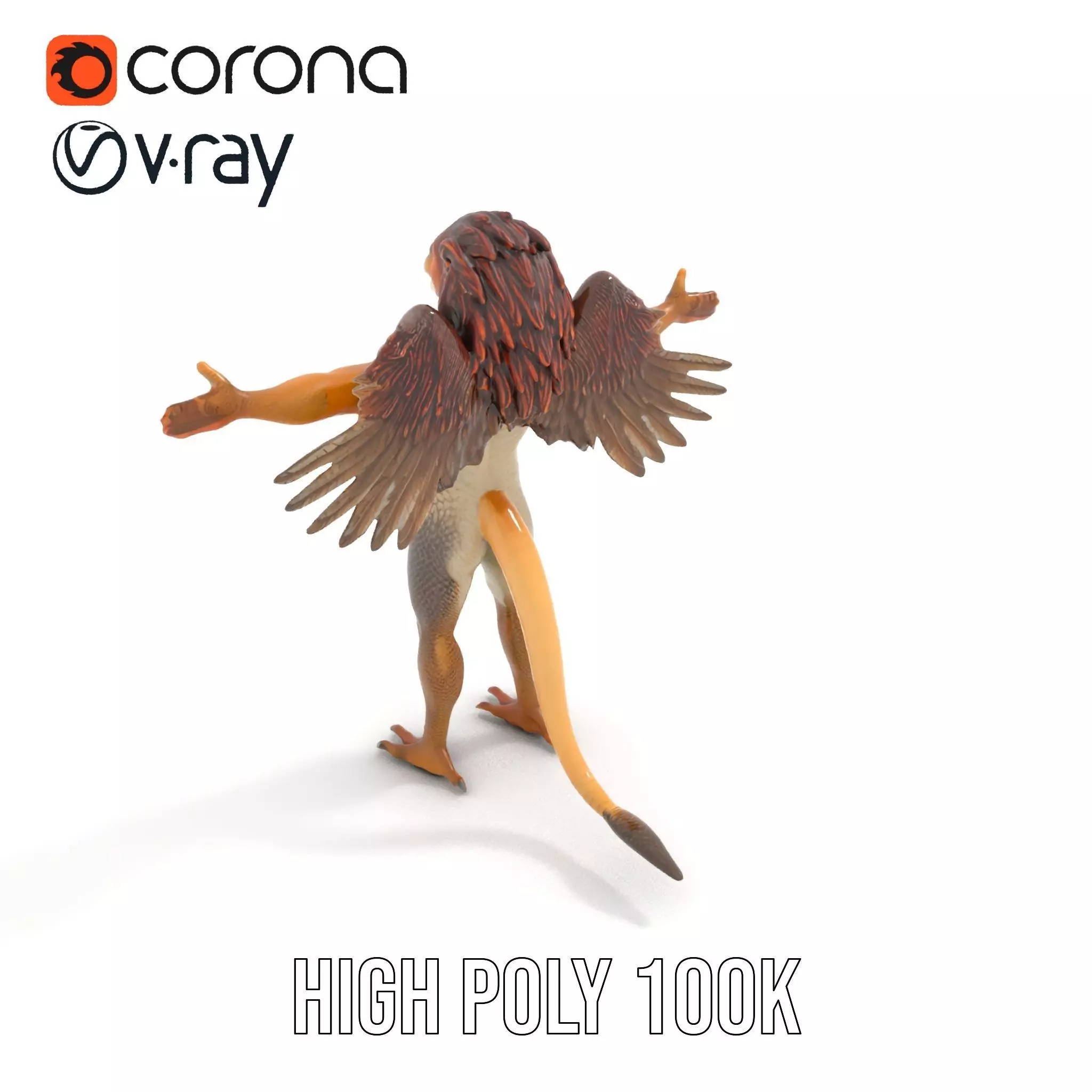 Winged Lion Hybrid Creature Model Pack Low-poly 3D model_12
