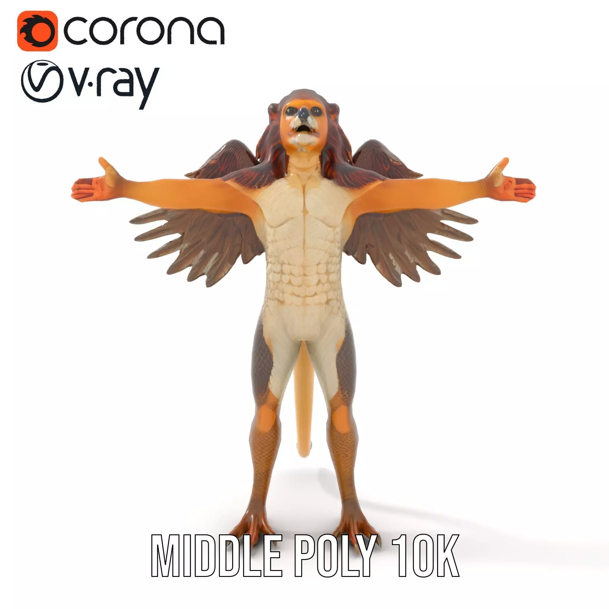 Winged Lion Hybrid Creature Model Pack Low-poly 3D model_13
