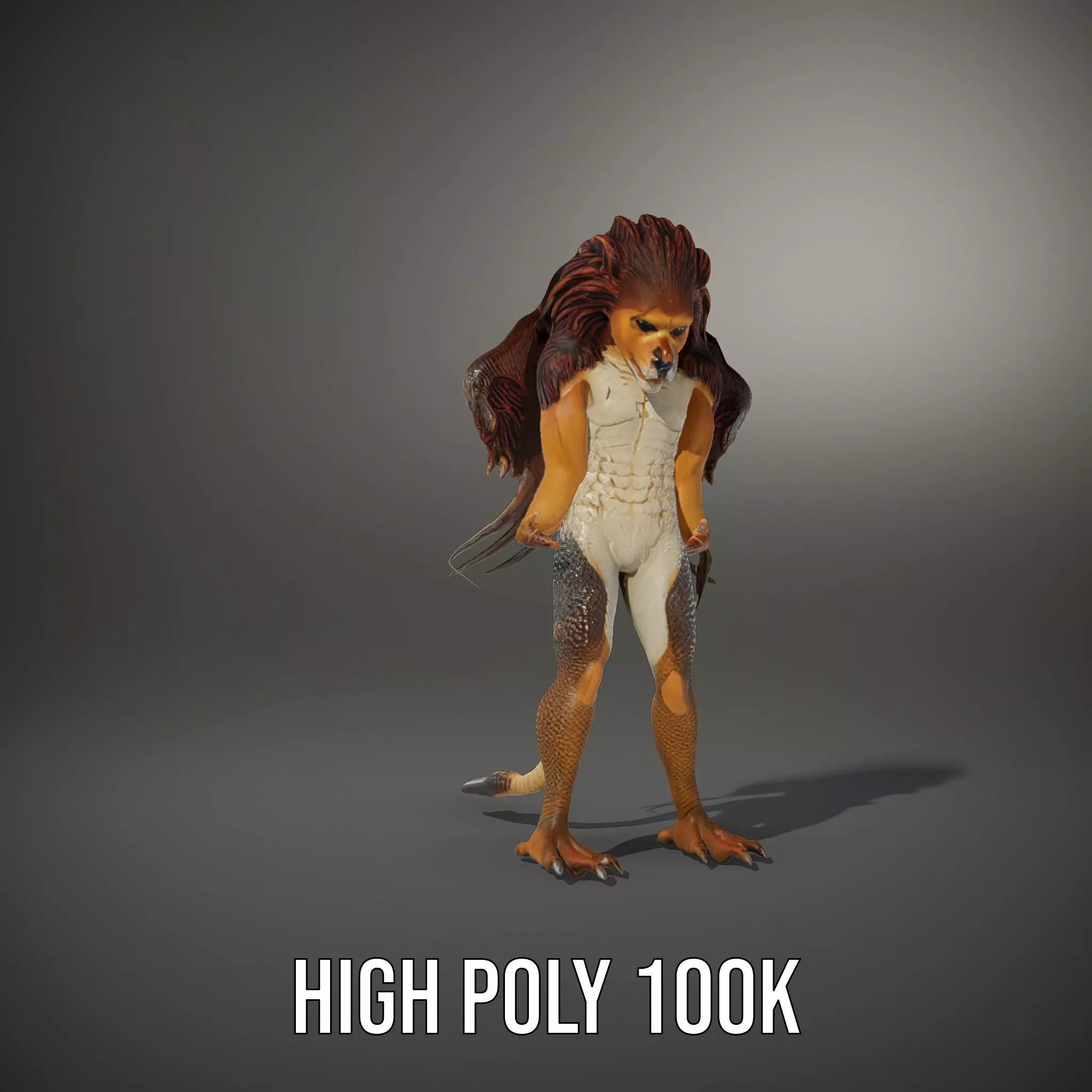 Winged Lion Hybrid Creature Model Pack Low-poly 3D model_34