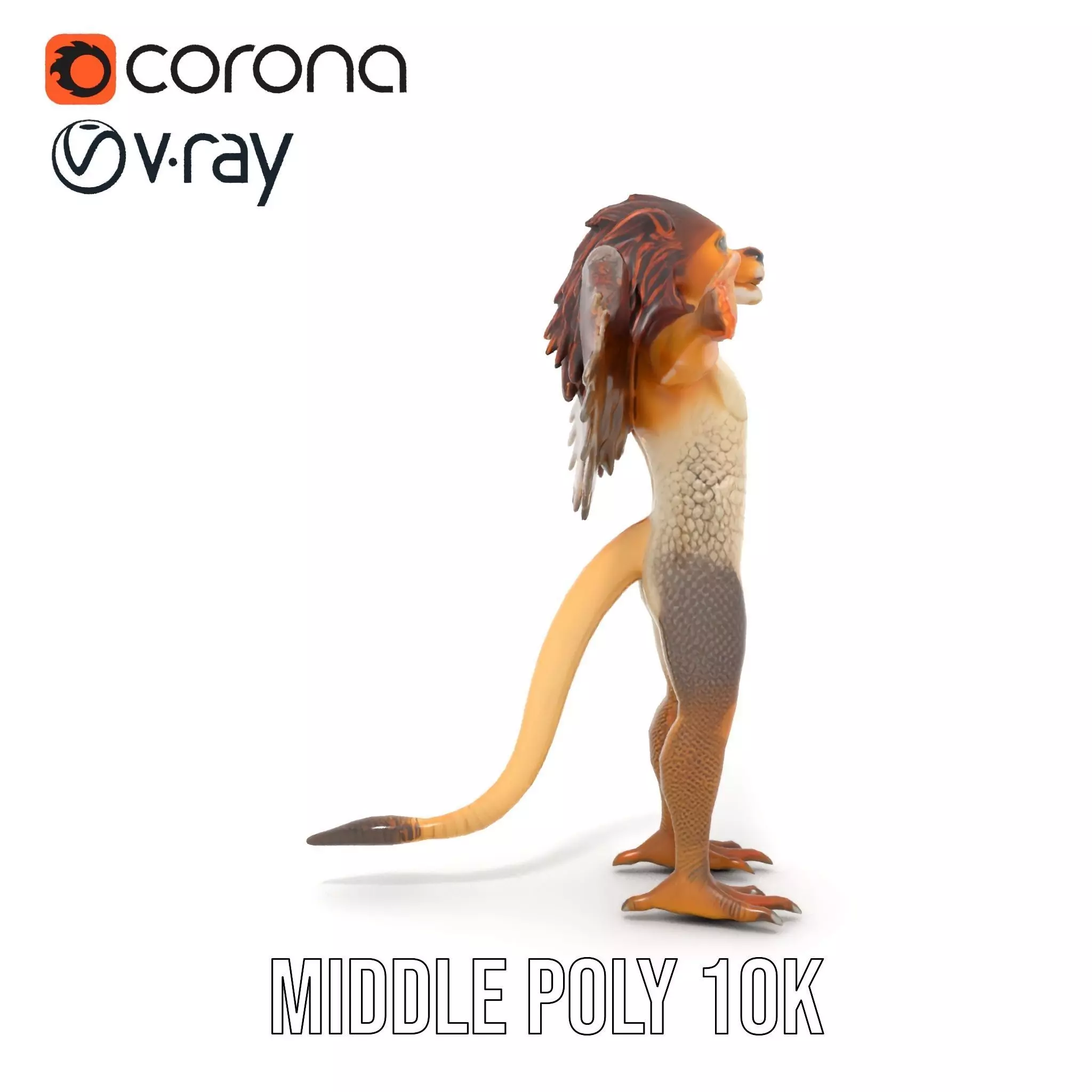 Winged Lion Hybrid Creature Model Pack Low-poly 3D model_18