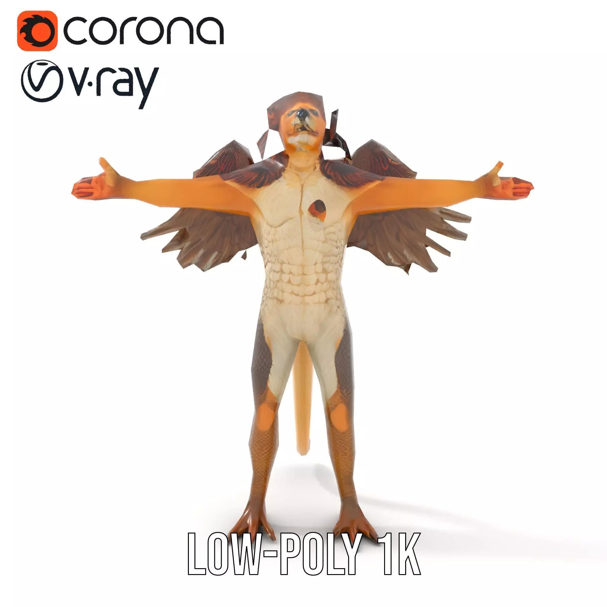 Winged Lion Hybrid Creature Model Pack Low-poly 3D model_8