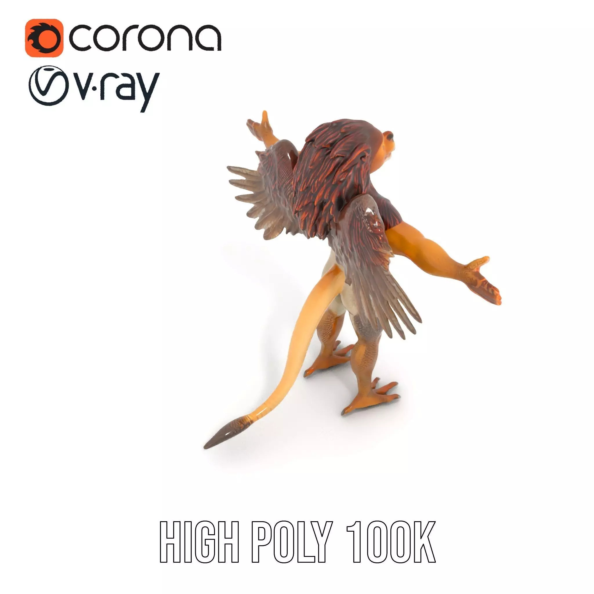 Winged Lion Hybrid Creature Model Pack Low-poly 3D model_15