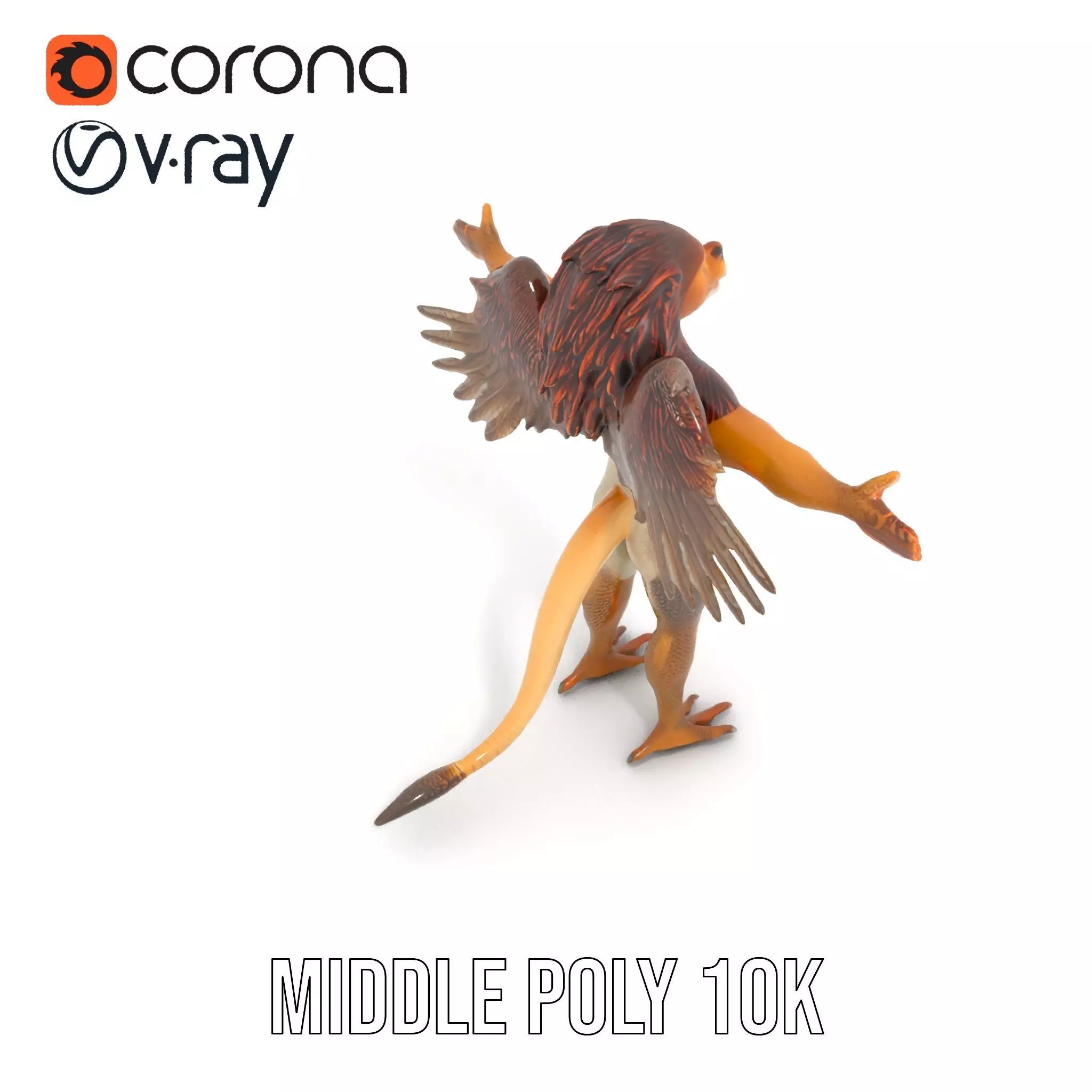 Winged Lion Hybrid Creature Model Pack Low-poly 3D model_16