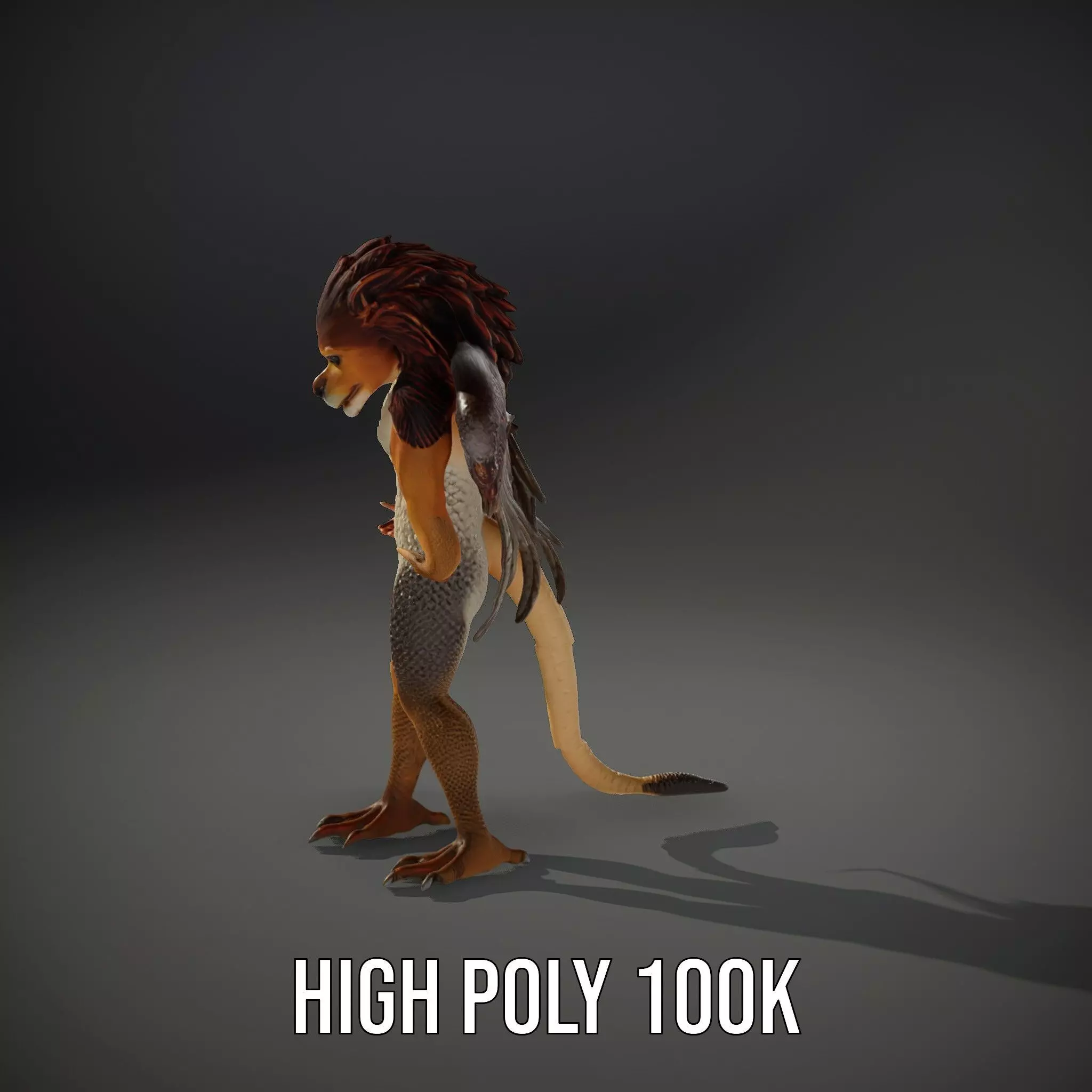 Winged Lion Hybrid Creature Model Pack Low-poly 3D model_35