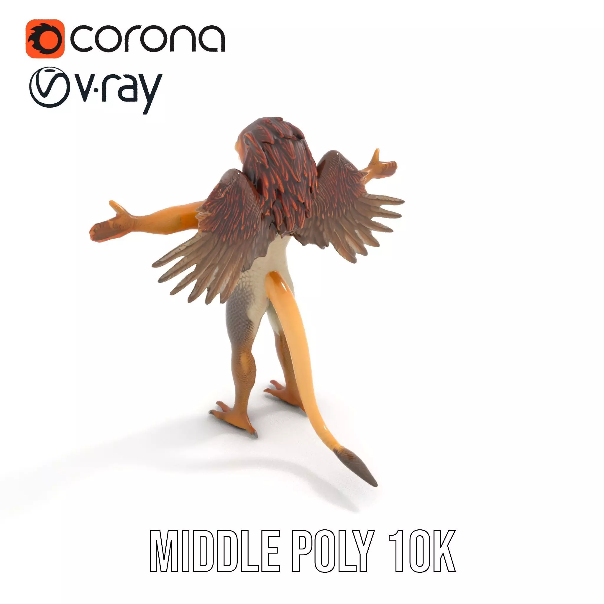 Winged Lion Hybrid Creature Model Pack Low-poly 3D model_7