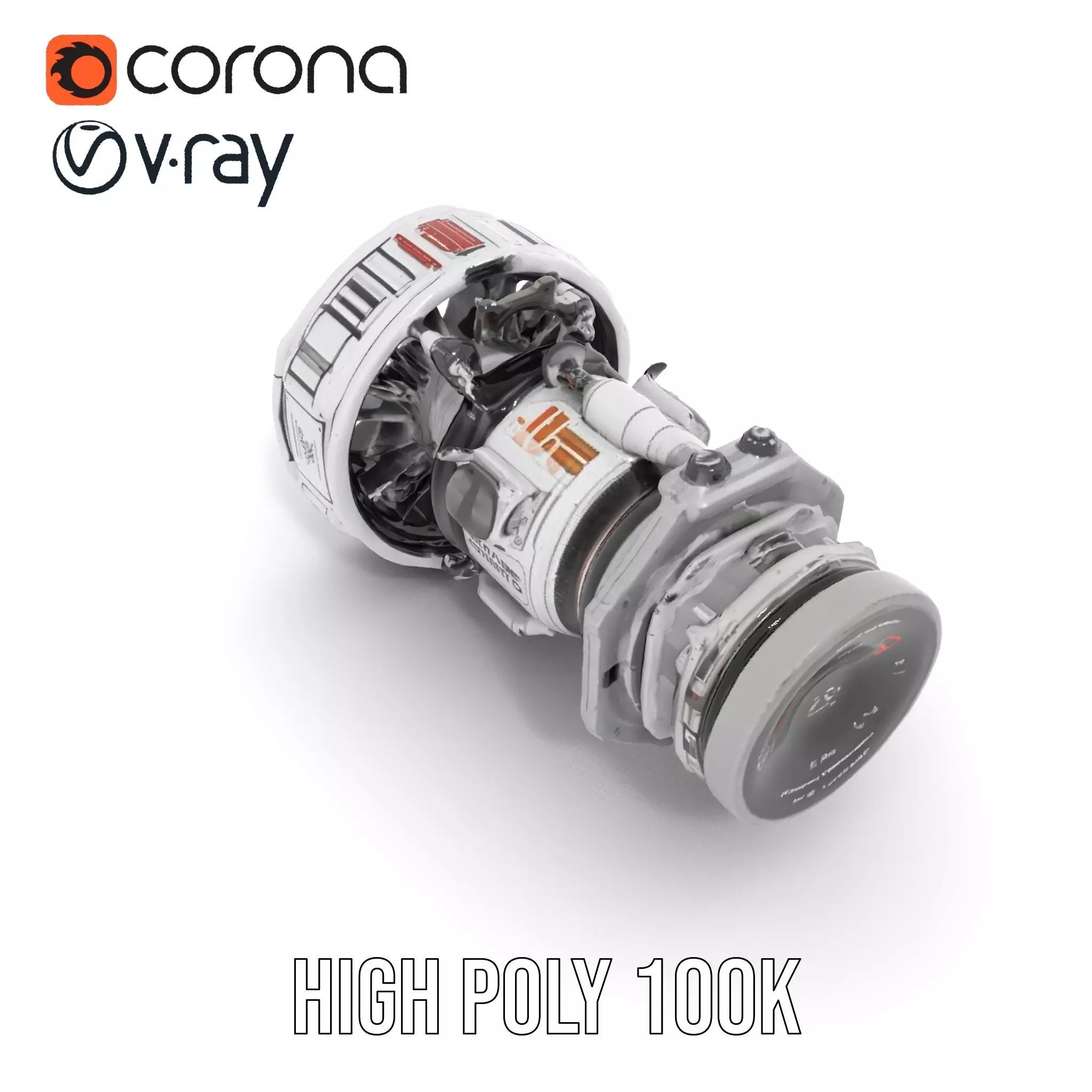 Futuristic Jet Engine model pack Low-poly 3D model_13