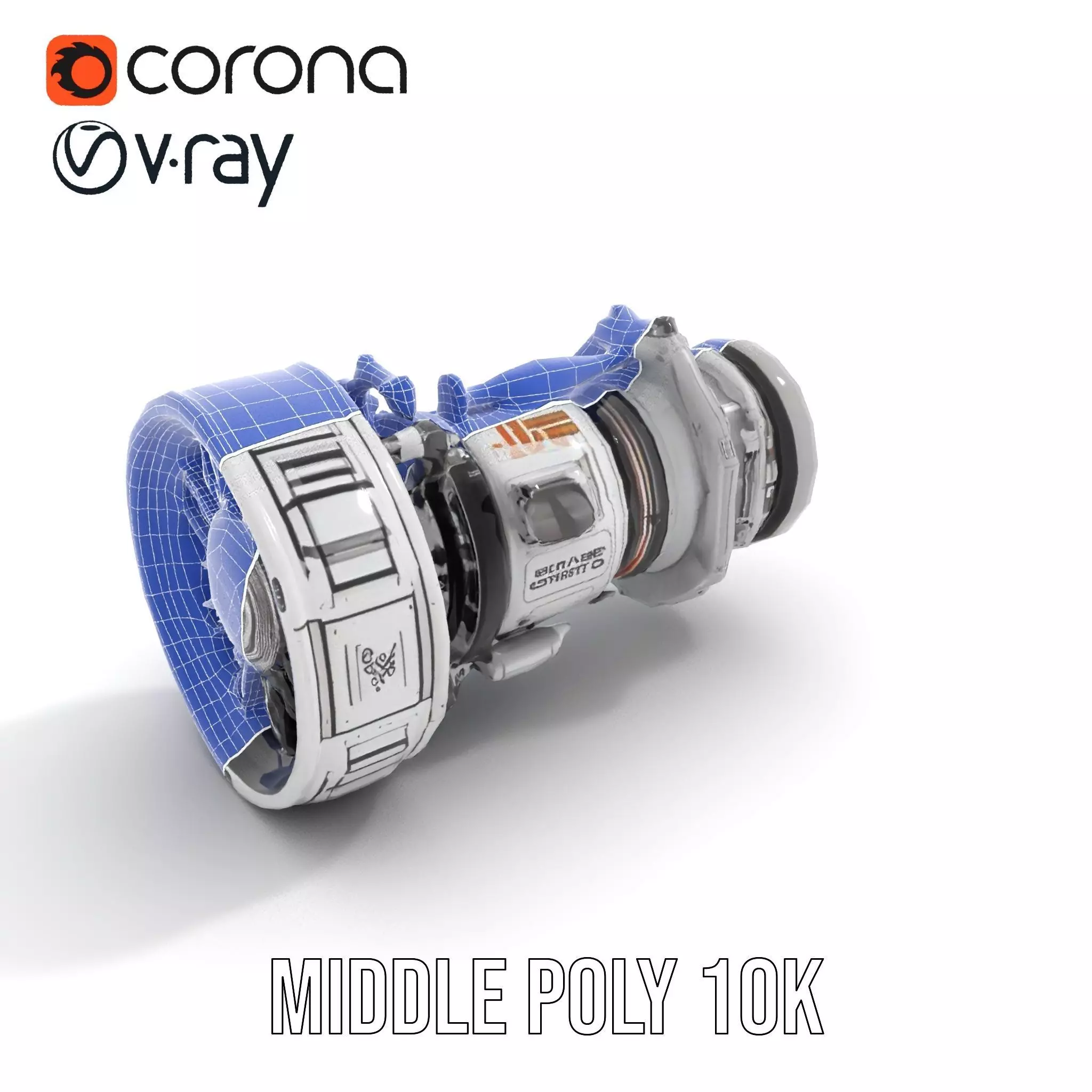 Futuristic Jet Engine model pack Low-poly 3D model_11