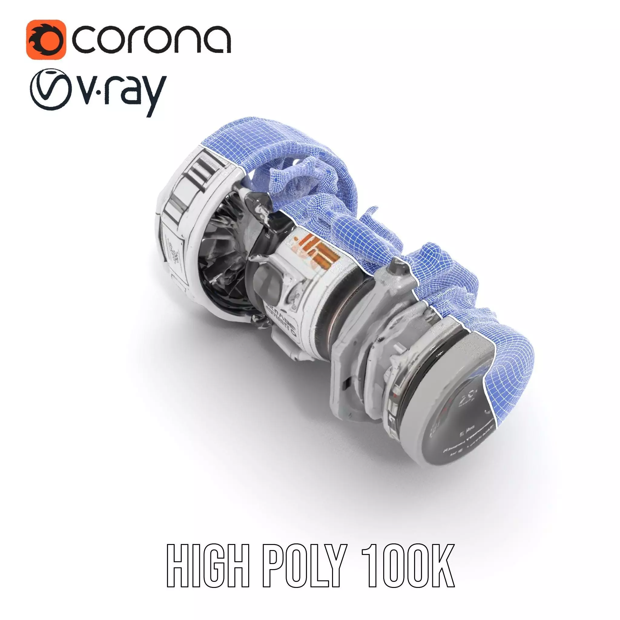 Futuristic Jet Engine model pack Low-poly 3D model_33