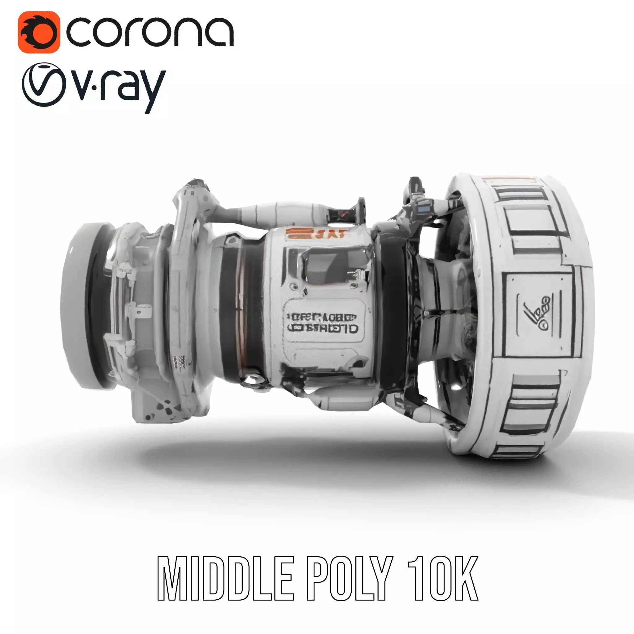 Futuristic Jet Engine model pack Low-poly 3D model_22