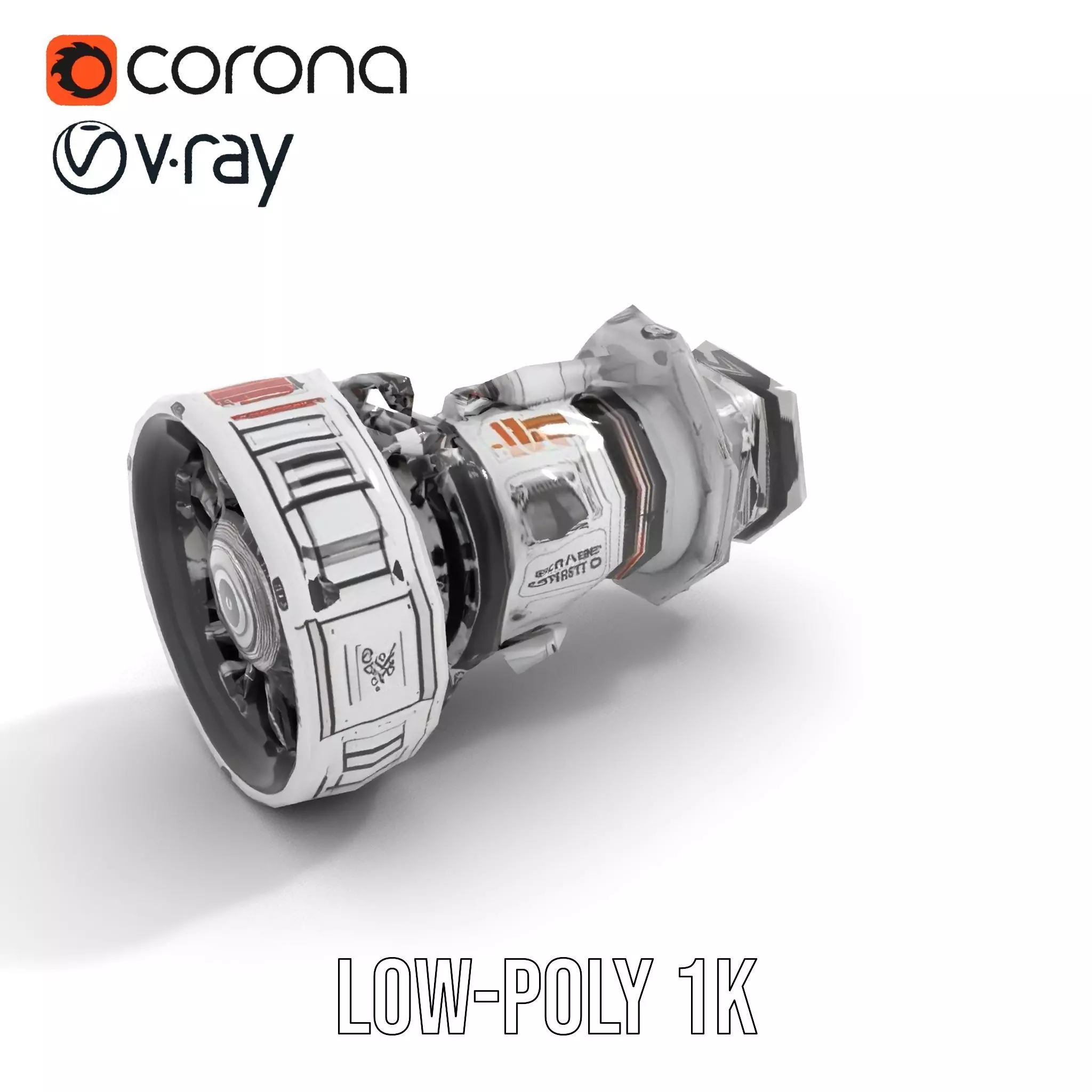 Futuristic Jet Engine model pack Low-poly 3D model_8