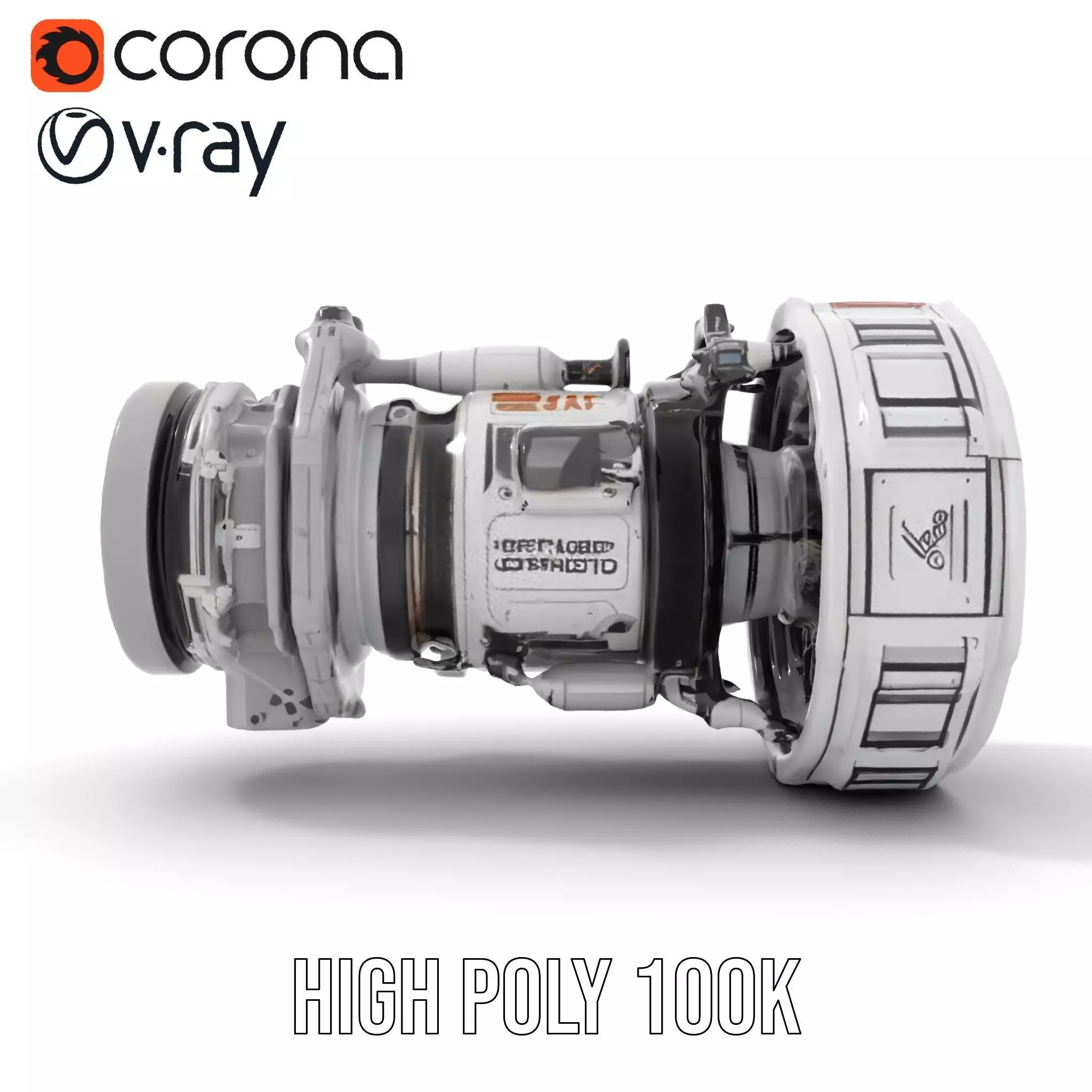 Futuristic Jet Engine model pack Low-poly 3D model_27