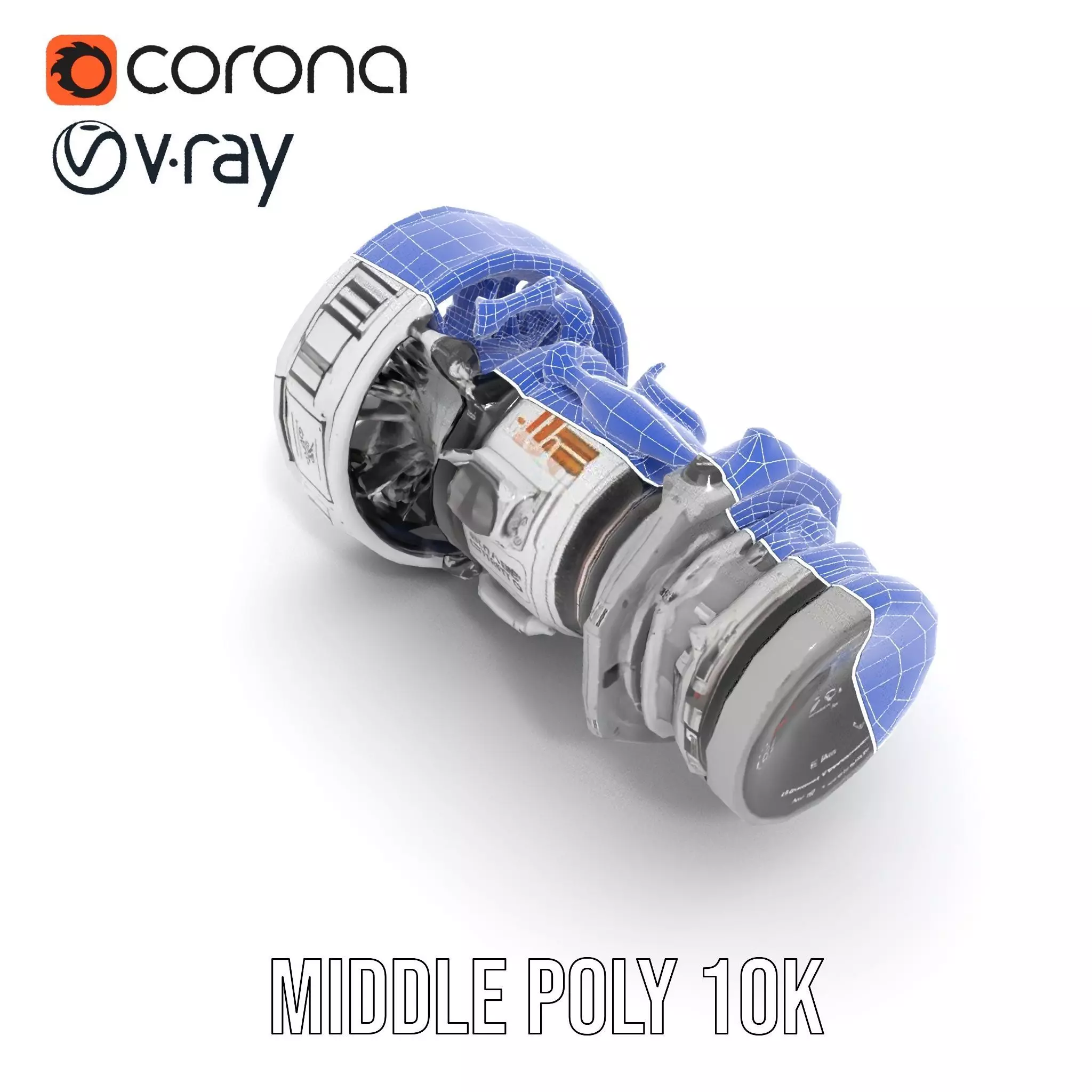 Futuristic Jet Engine model pack Low-poly 3D model_16