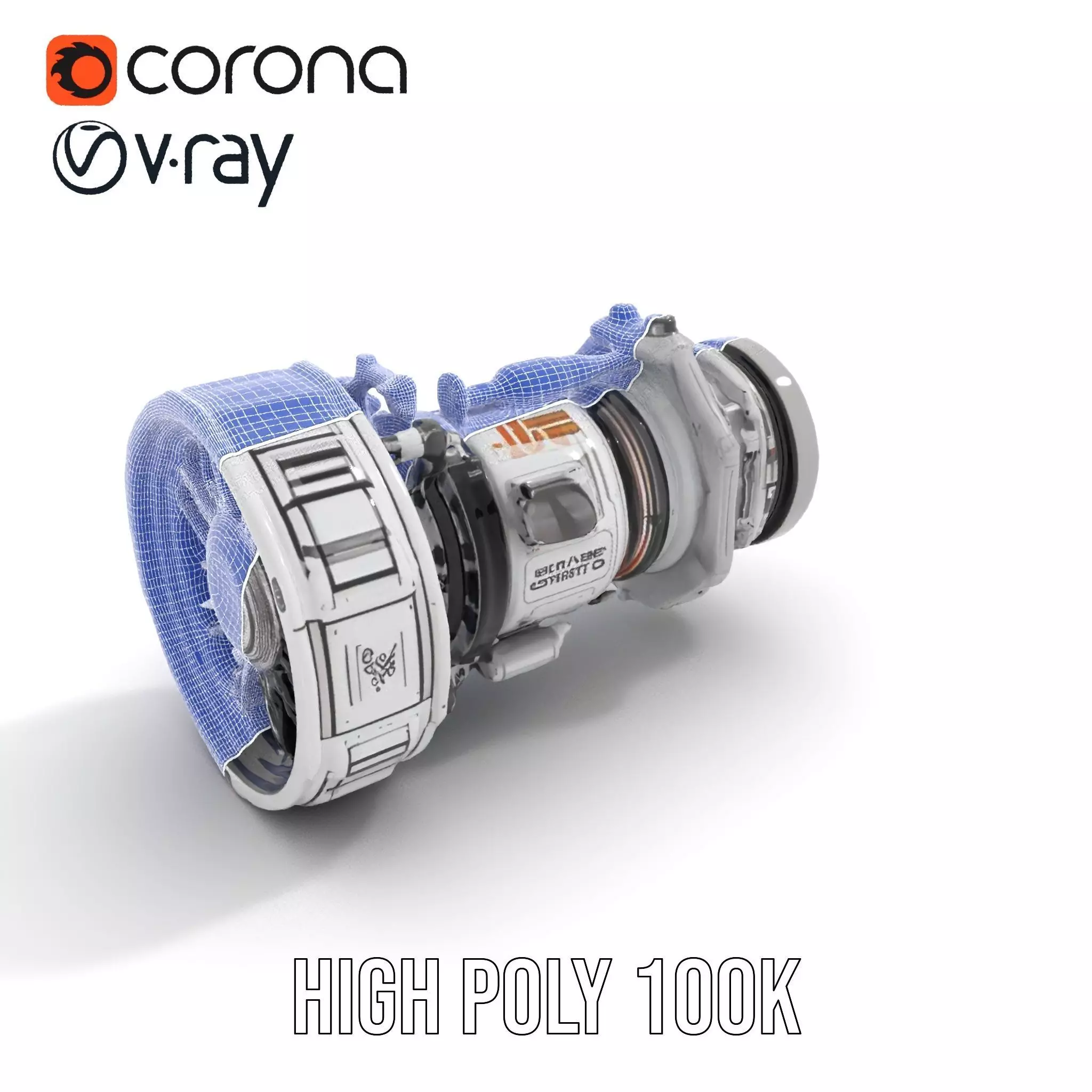 Futuristic Jet Engine model pack Low-poly 3D model_32