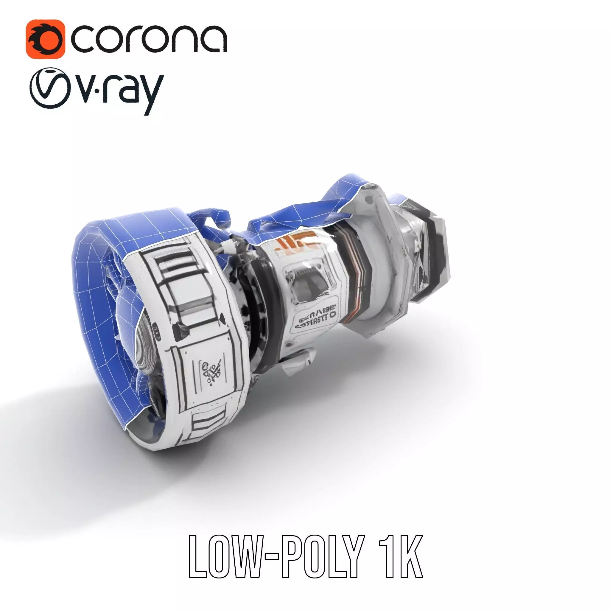 Futuristic Jet Engine model pack Low-poly 3D model_26