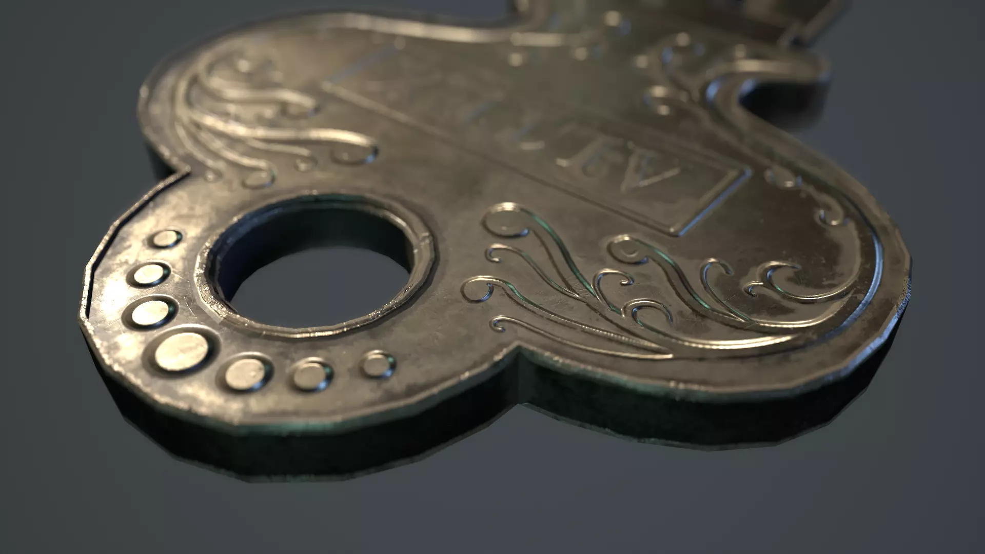 Locker Key Low-poly 3D model_7