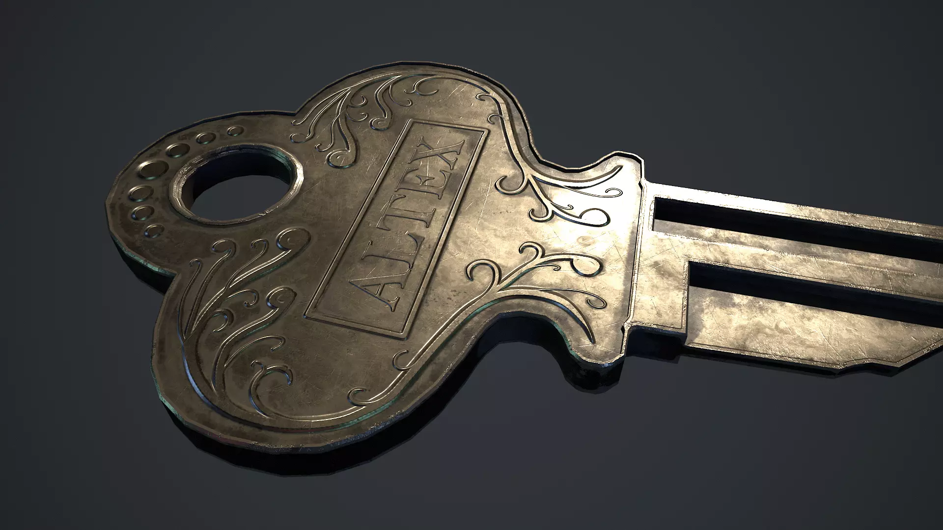 Locker Key Low-poly 3D model_9