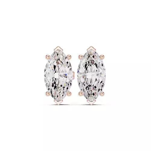Solitaire Marquise Cut Diamond Stud Earring 3DM STL Video