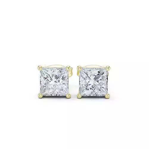 Solitaire Princess Cut Diamond Stud Earring 3DM STL Video