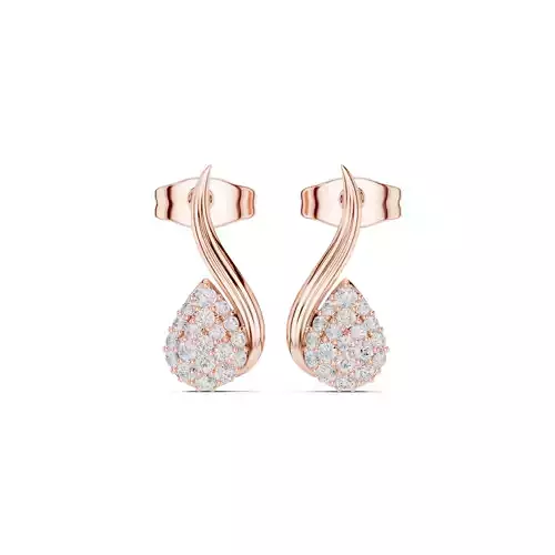 Round Cut Diamond Pear Shape Earring 3DM STL Video