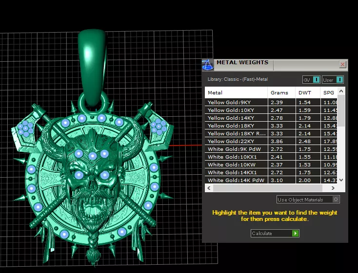 SKULLROUND  FACE PENDANT 3D print model_7