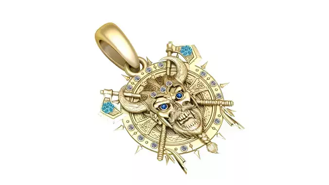 SKULLROUND  FACE PENDANT