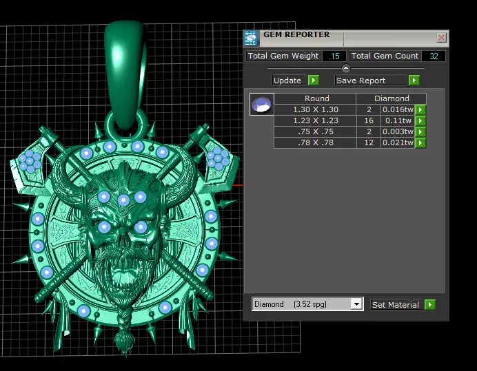 SKULLROUND  FACE PENDANT 3D print model_6