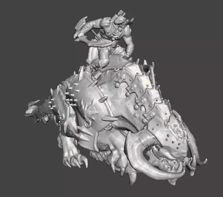 PINKY RIDER DEMON MINIATURE MODEL FIGURE FANTASY SCIFI GAMES RPG 3D print model_4