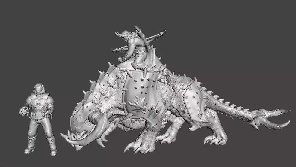 PINKY RIDER DEMON MINIATURE MODEL FIGURE FANTASY SCIFI GAMES RPG 3D print model_1