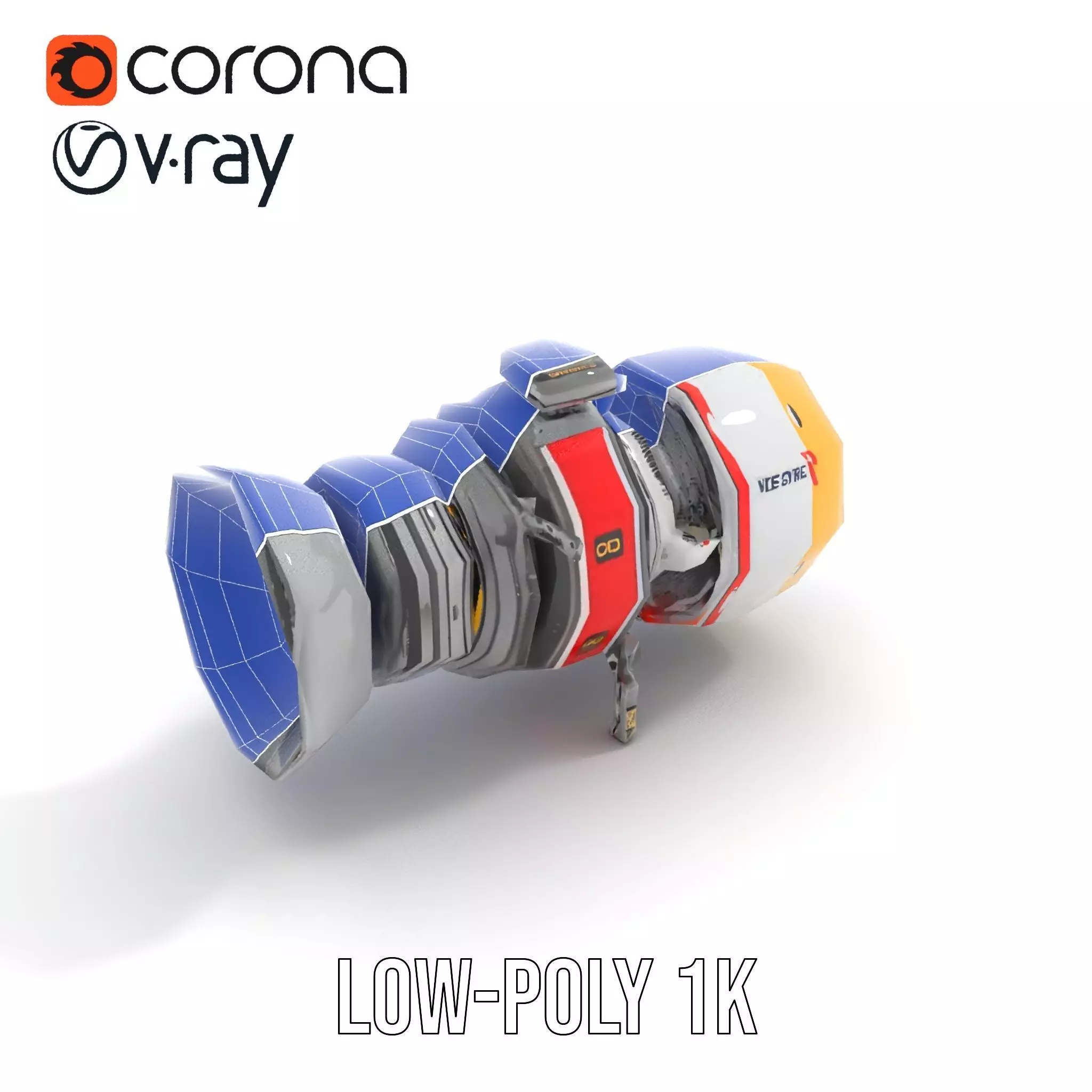 Advanced Turbojet Engine Model Pack Low-poly 3D model_31