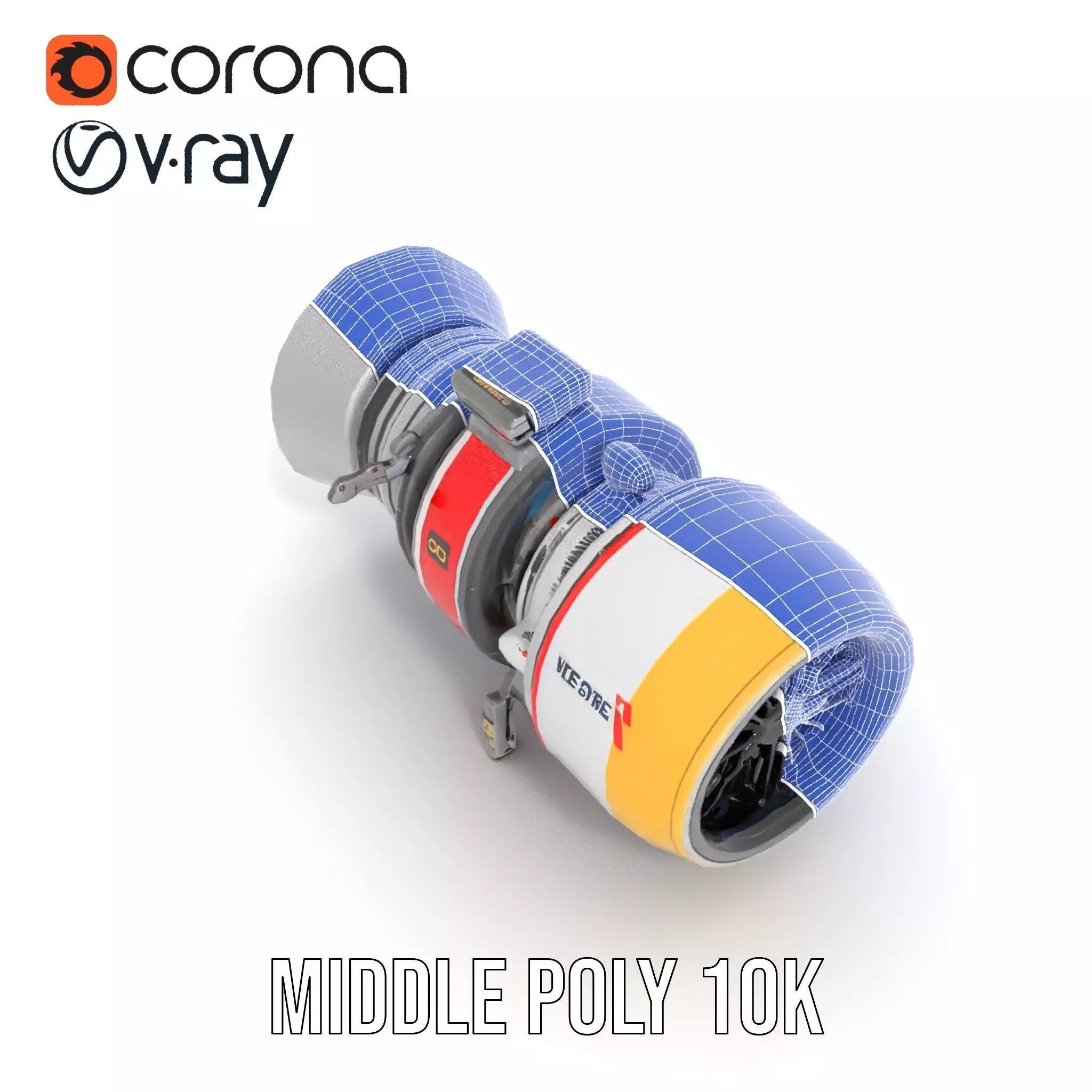 Advanced Turbojet Engine Model Pack Low-poly 3D model_24