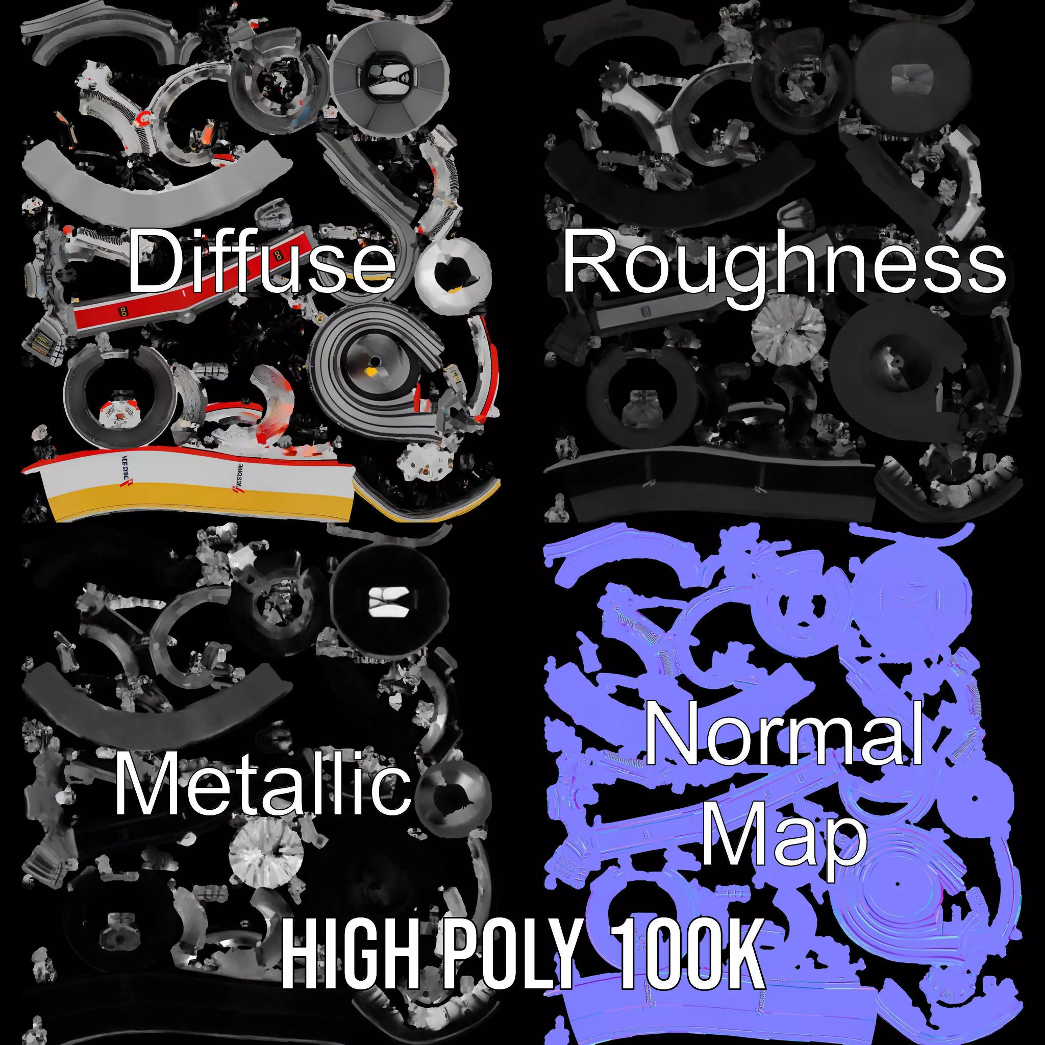 Advanced Turbojet Engine Model Pack Low-poly 3D model_4