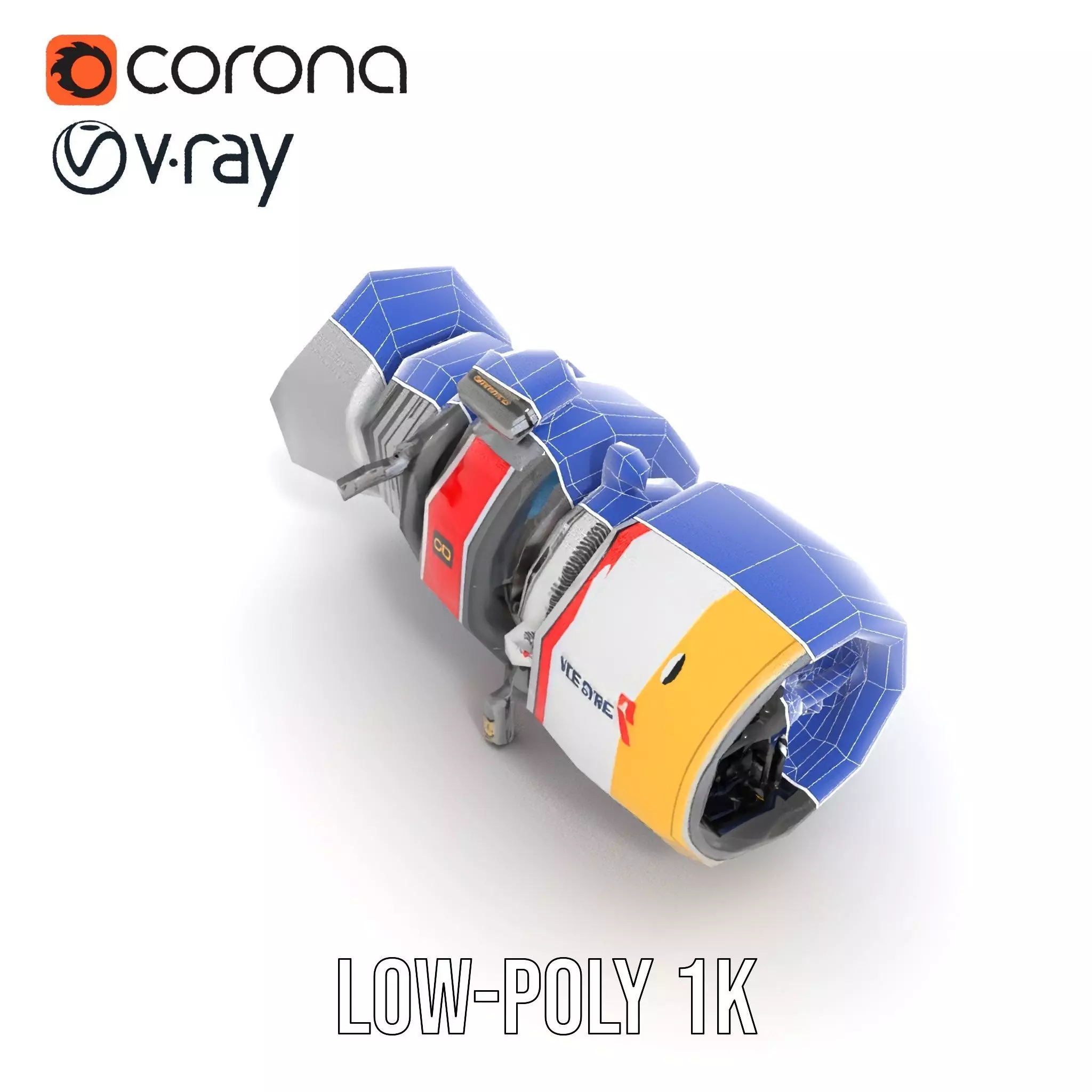 Advanced Turbojet Engine Model Pack Low-poly 3D model_18