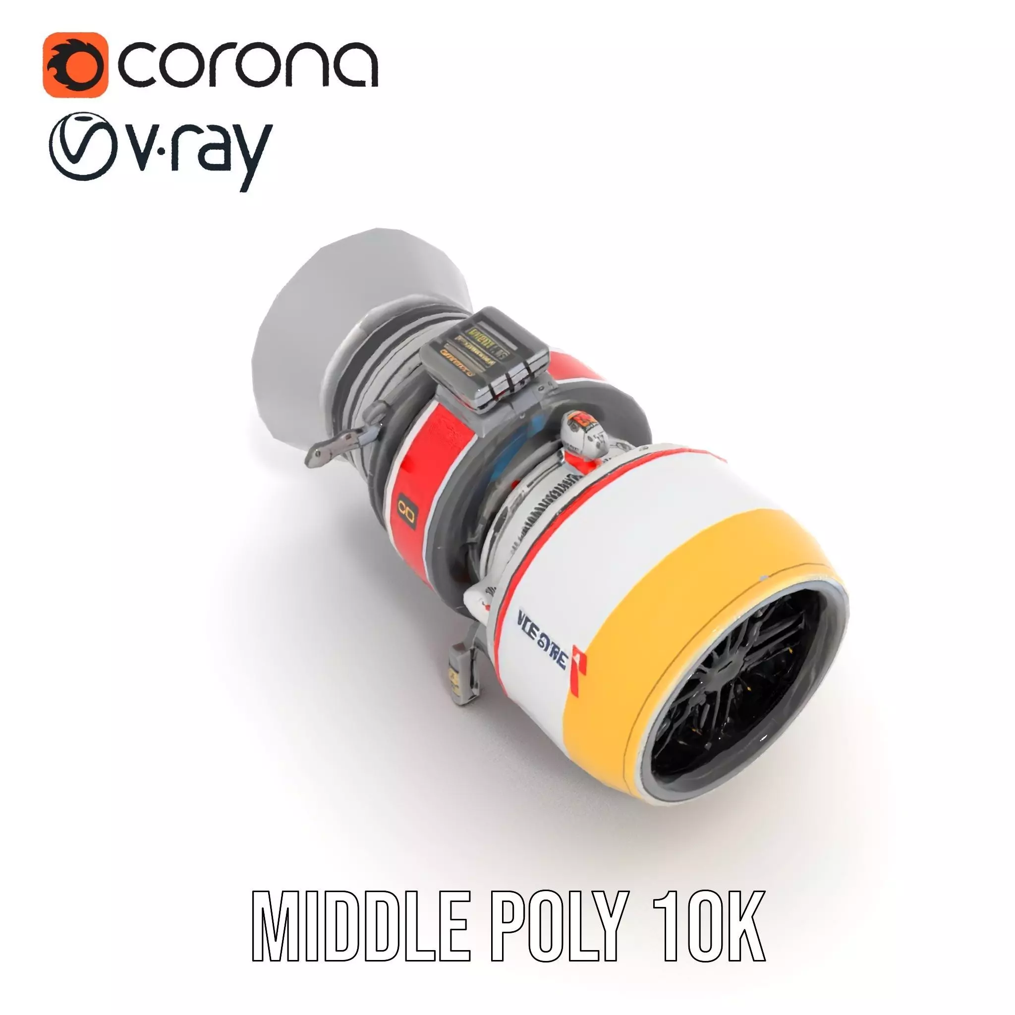 Advanced Turbojet Engine Model Pack Low-poly 3D model_22