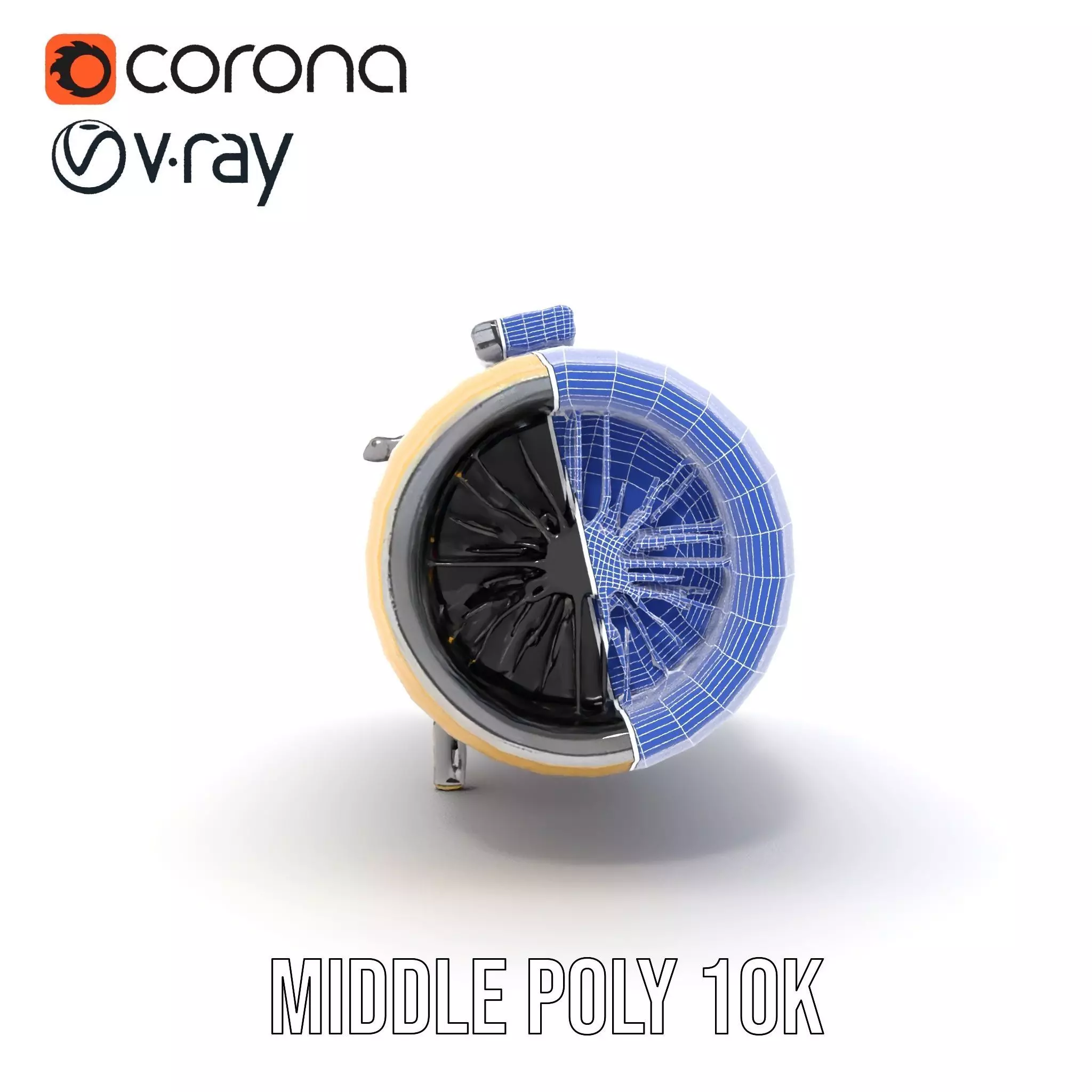 Advanced Turbojet Engine Model Pack Low-poly 3D model_30