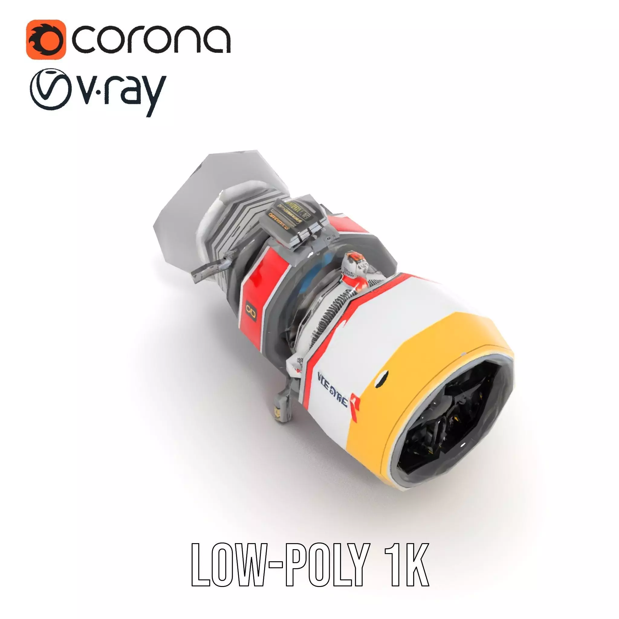 Advanced Turbojet Engine Model Pack Low-poly 3D model_10