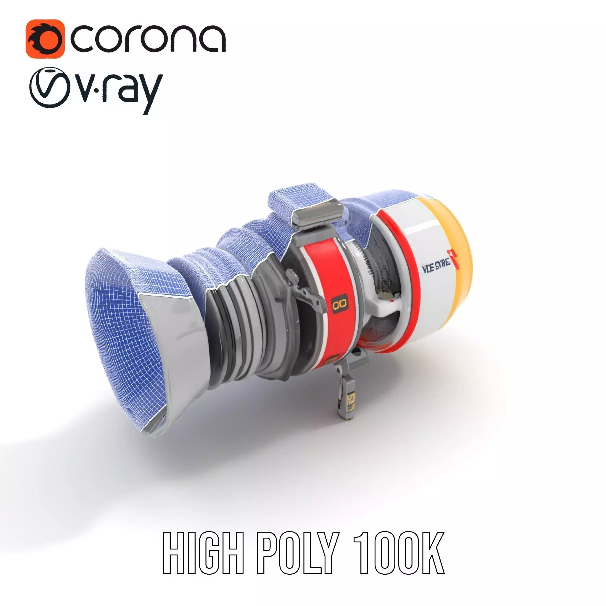 Advanced Turbojet Engine Model Pack Low-poly 3D model_35