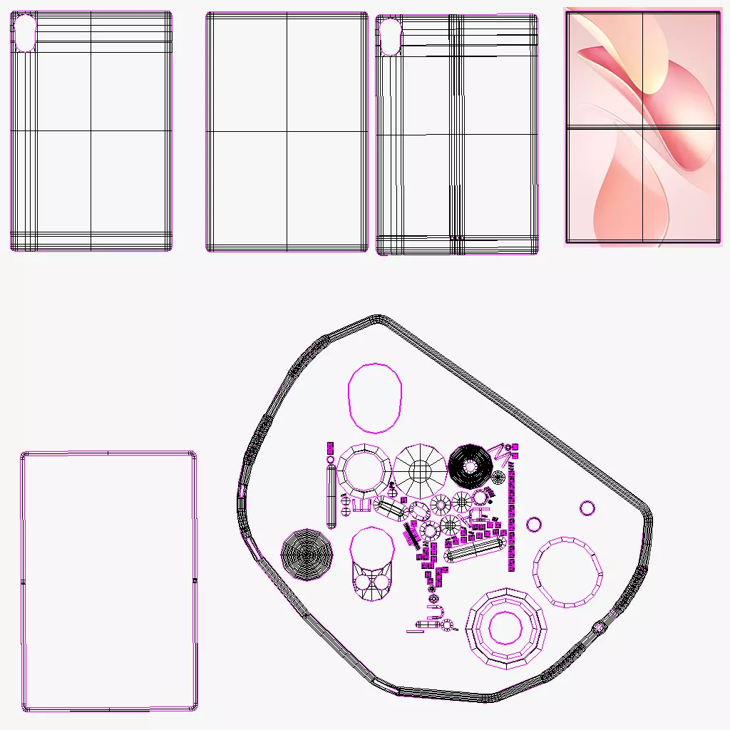 Huawei MatePad Air Pink 2025 Low-poly 3D model_11