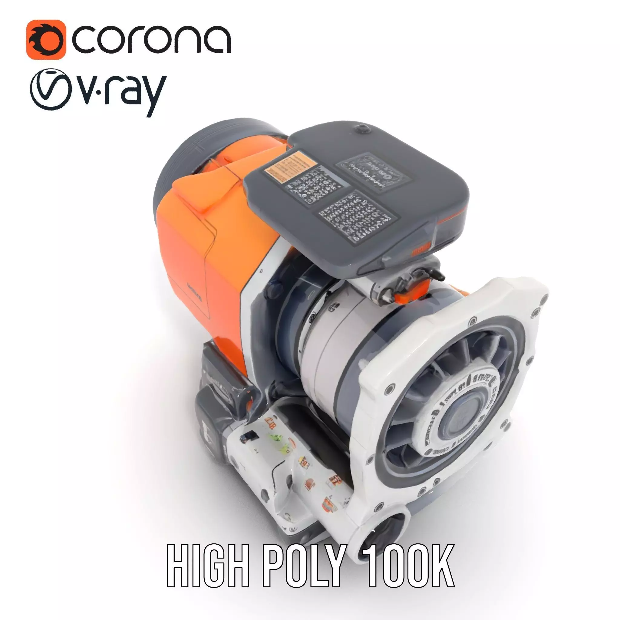 Futuristic Engine Component Model Pack Low-poly 3D model_24