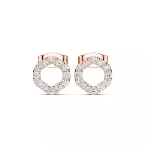 Round Cut Diamond Circular Earring 3DM STL Video 3D print model