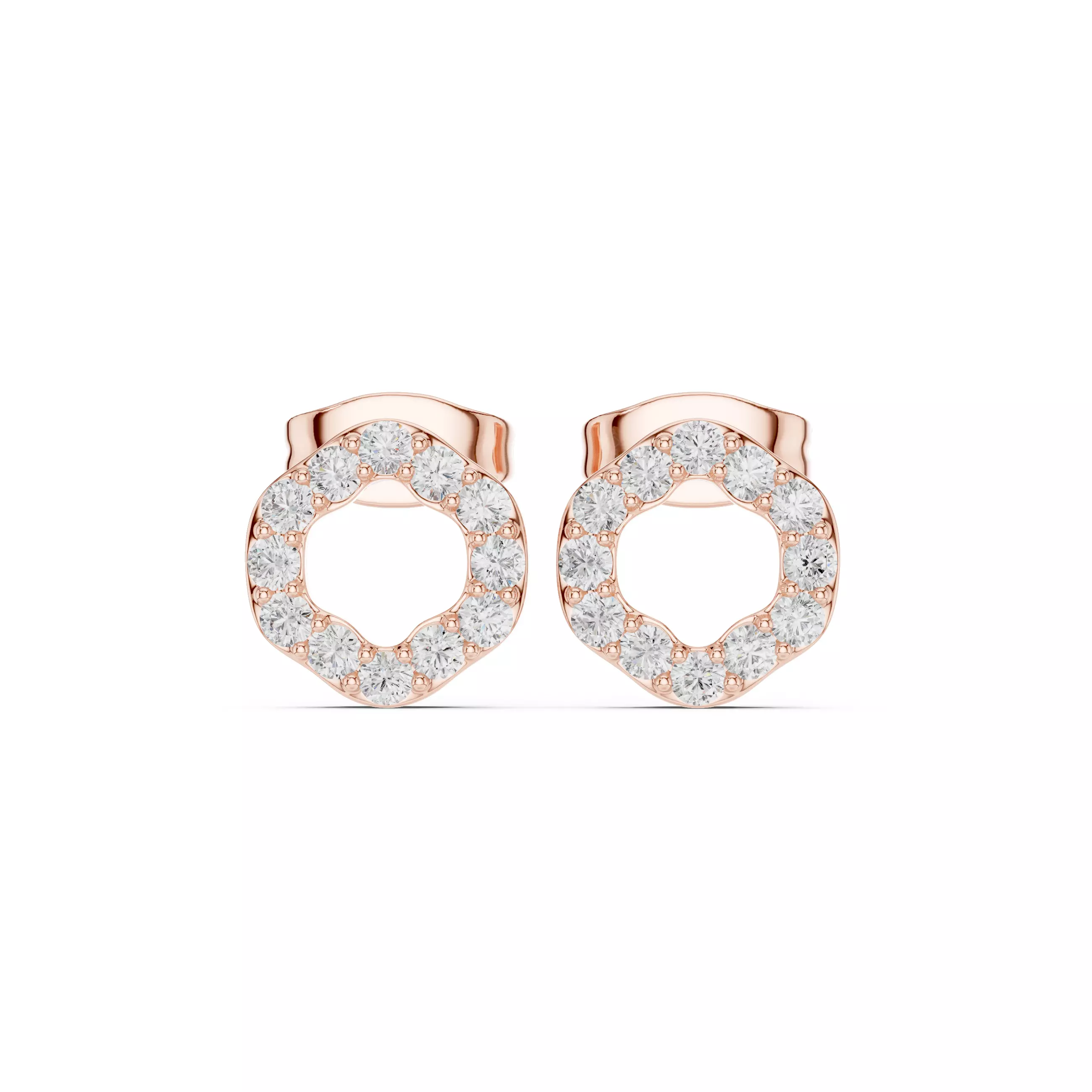 Round Cut Diamond Circular Earring 3DM STL Video 3D print model