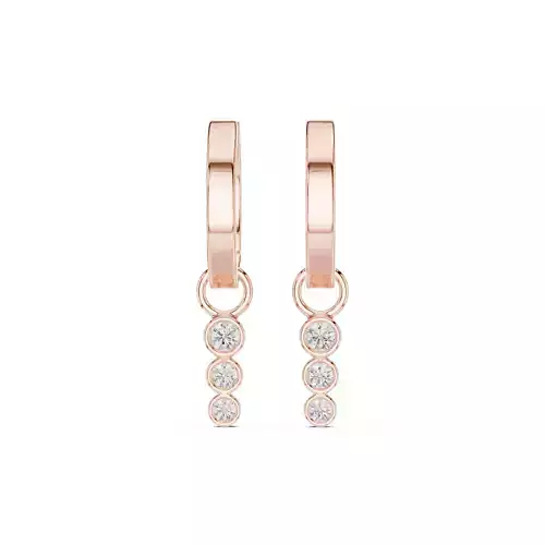 Round Cut Bezel Set Diamond Stud Earring 3DM STL Video 3D print model