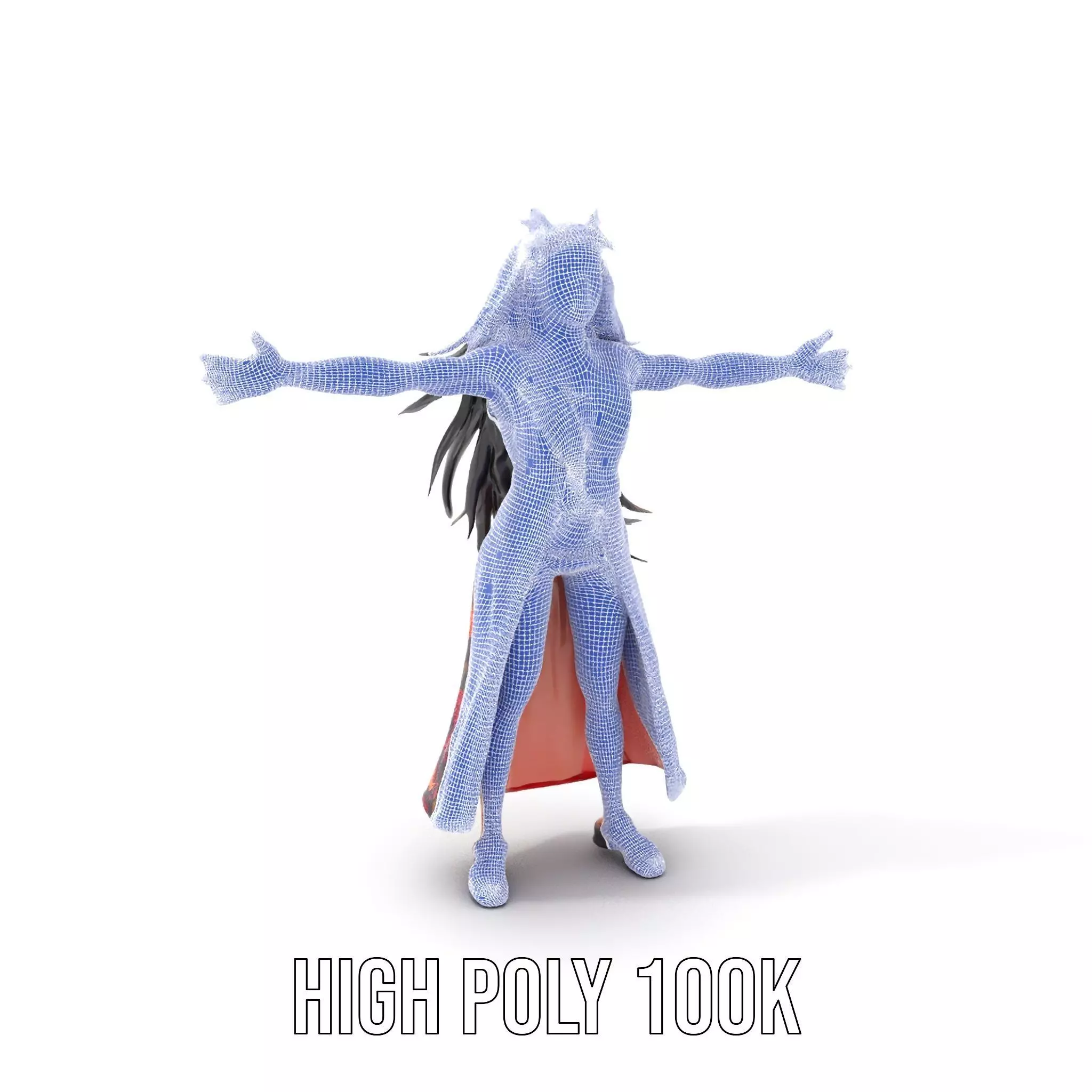 Colorful Fashion Model Pack with Floral Accessories Low-poly 3D model_5