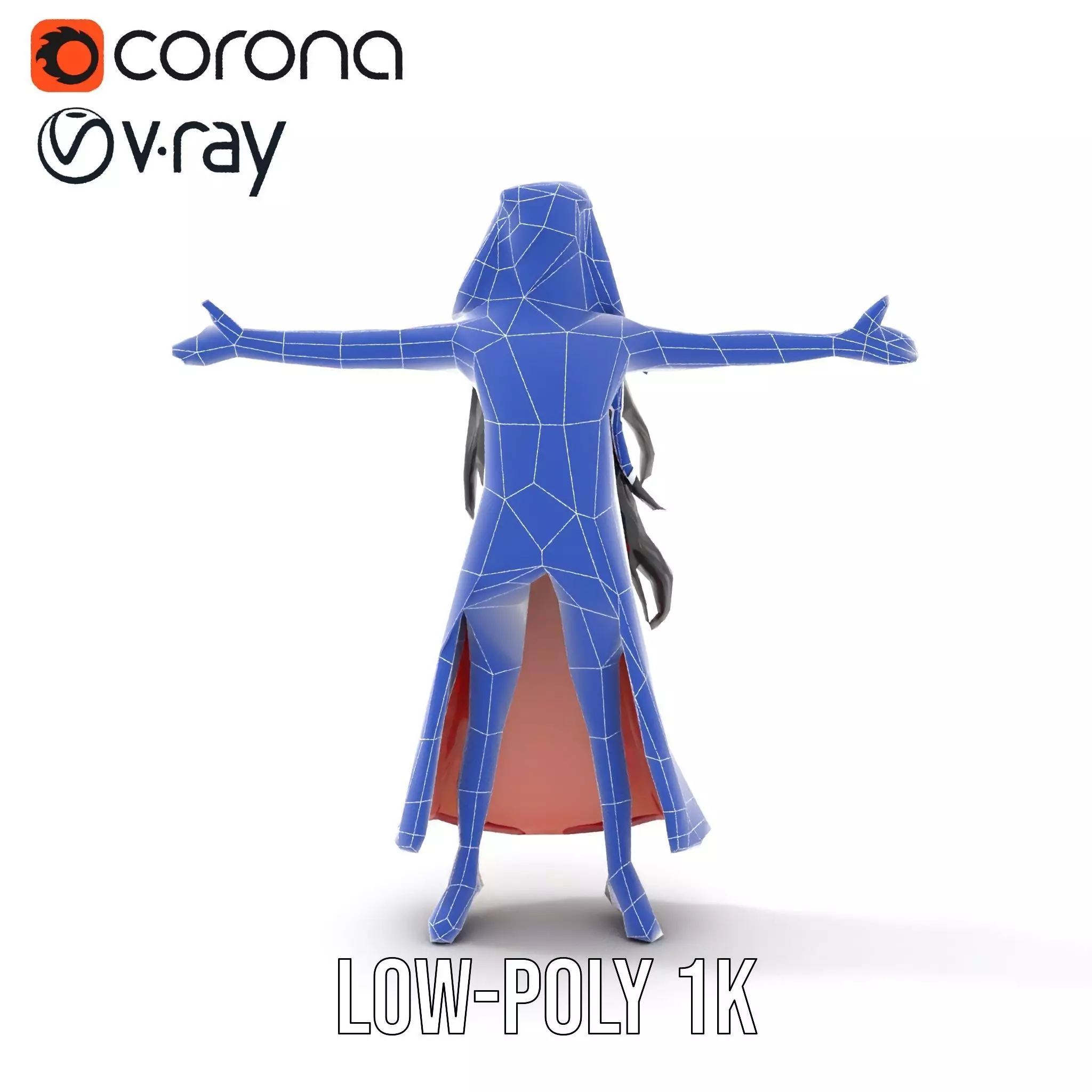 Colorful Fashion Model Pack with Floral Accessories Low-poly 3D model_28